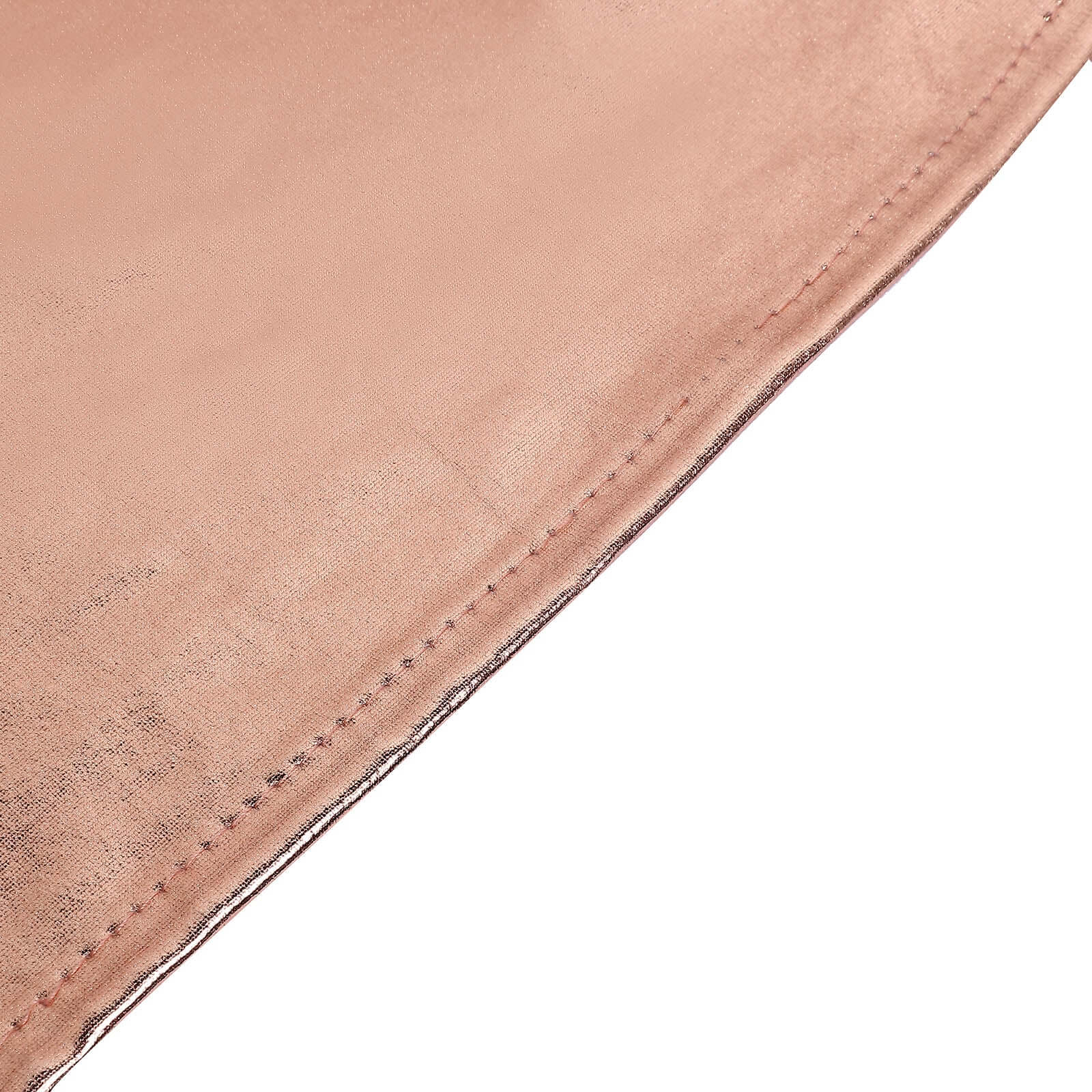 Exclusive Blush Metallic Spandex Stretch Cocktail Table Cover - 30" - 32" Diameter, Water-Resistant