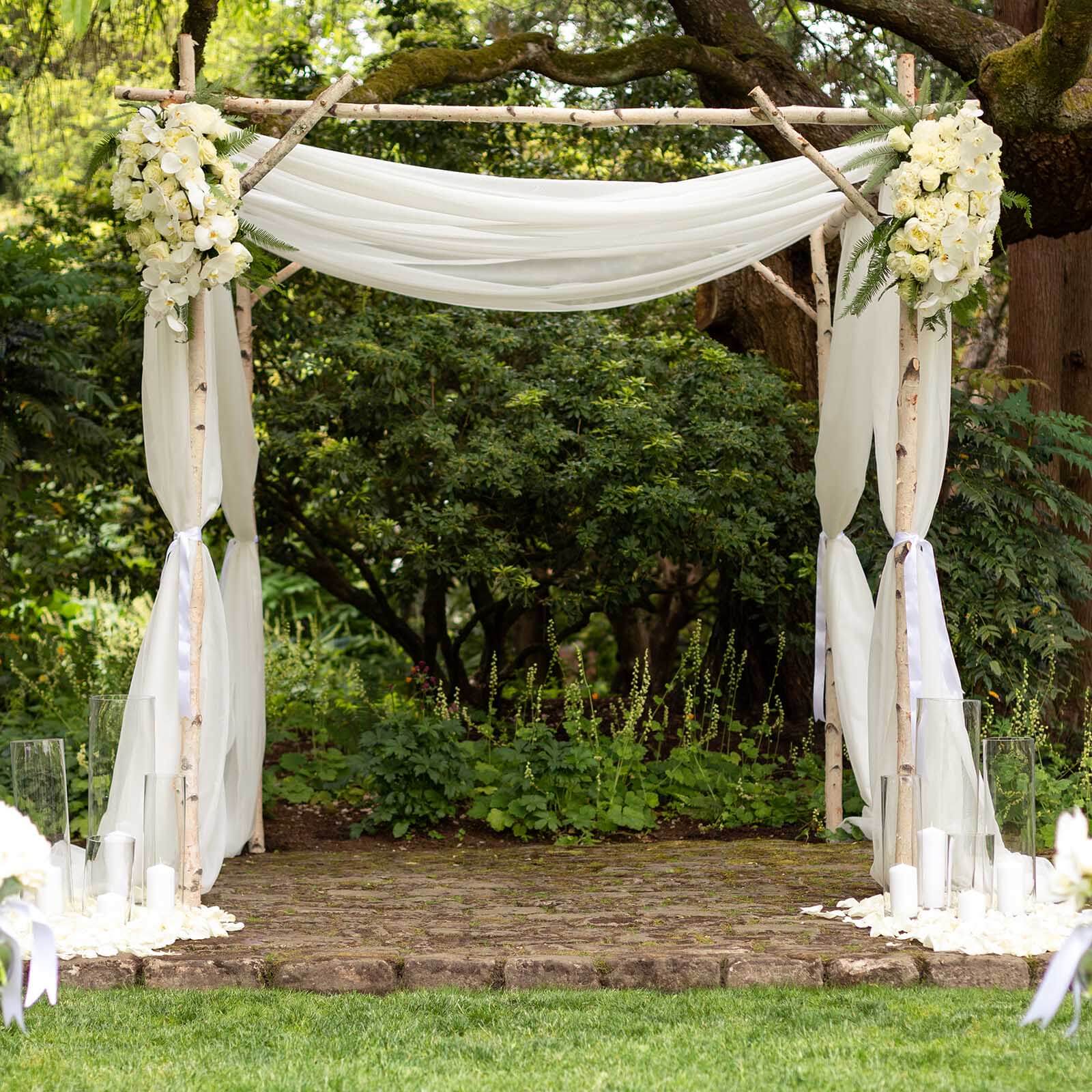 5ft x 14ft Ivory Premium Chiffon Curtain Panel - Durable Flame Resistant, Ideal for Events