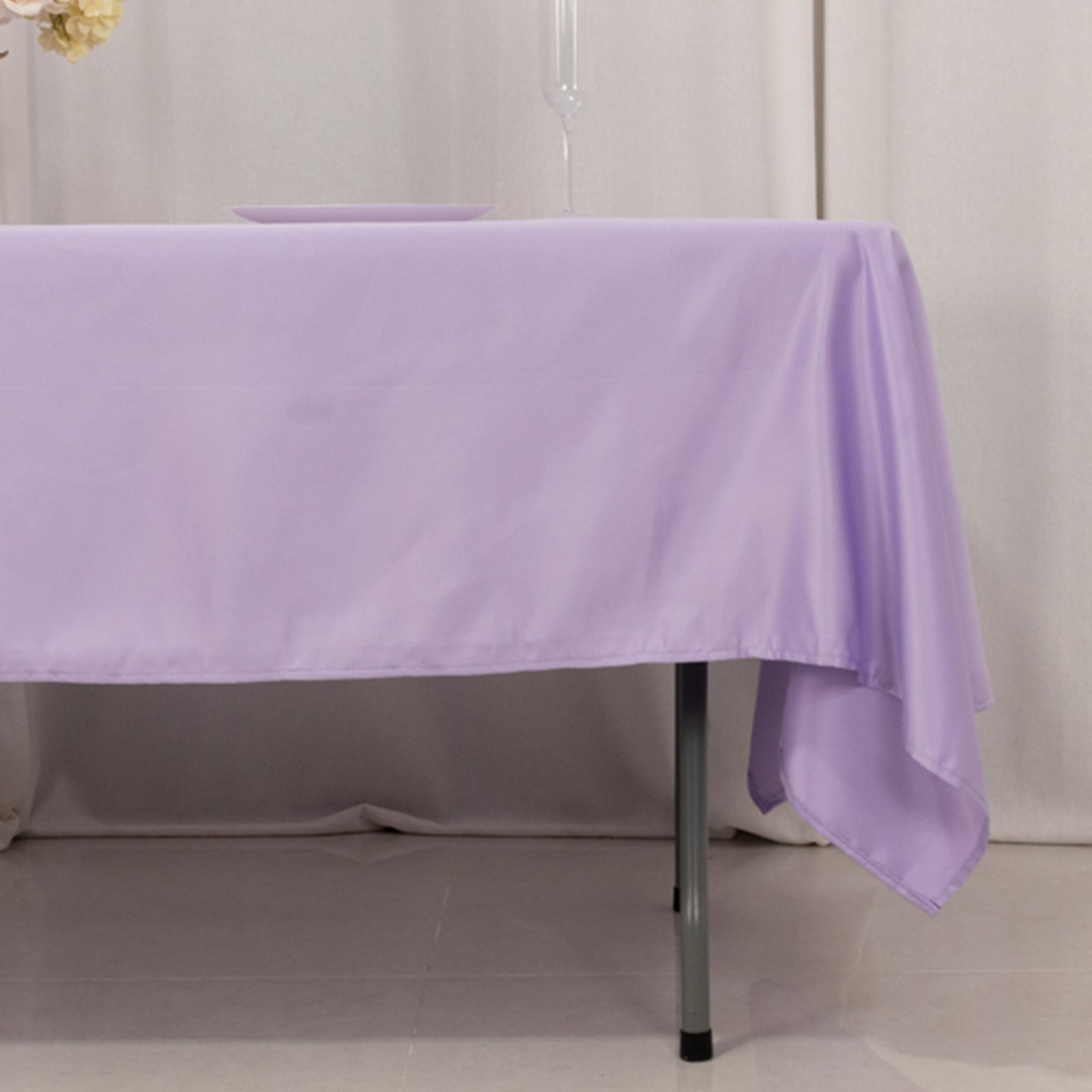 Lavender Lilac Lamour Satin Rectangle Tablecloth - 60x102, Durable & Soft