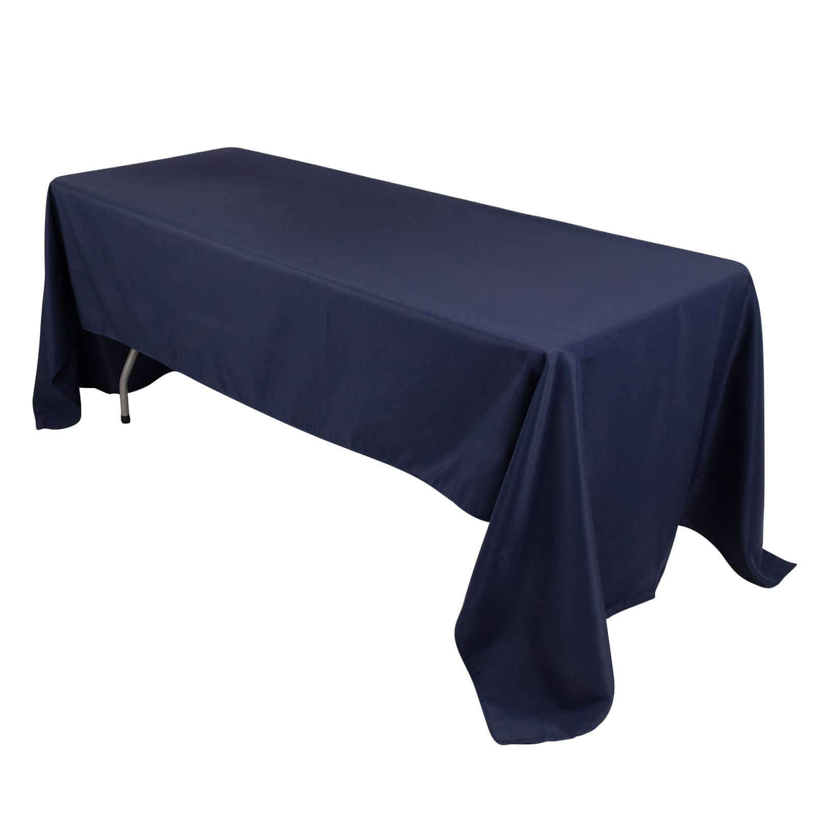 Navy Blue Premium Polyester 60x126 Rectangle Tablecloth - Stain-Resistant 220GSM Finish, Ideal for Events