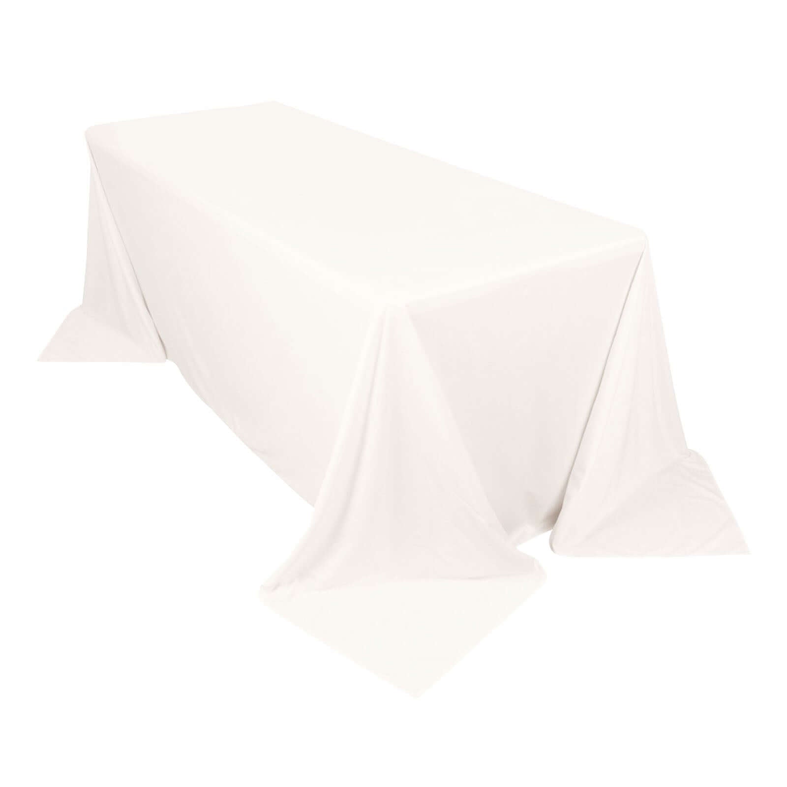 Ivory Premium Scuba 90x132 Wrinkle-Free, Stain-Resistant Seamless Tablecloth