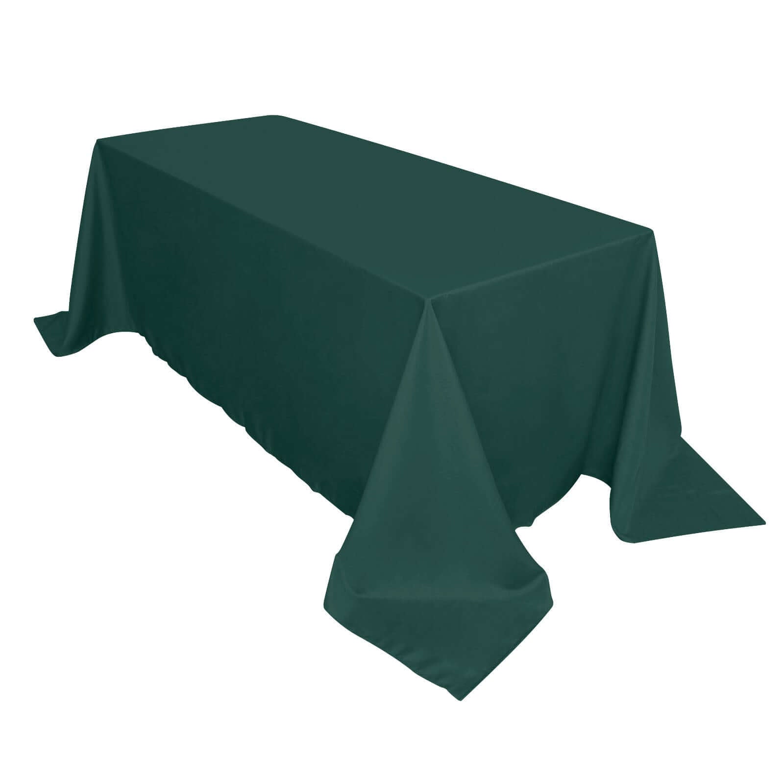 Exclusive Seamless Wrinkle-Resistant 90x132 Polyester Tablecloth in Hunter Emerald Green