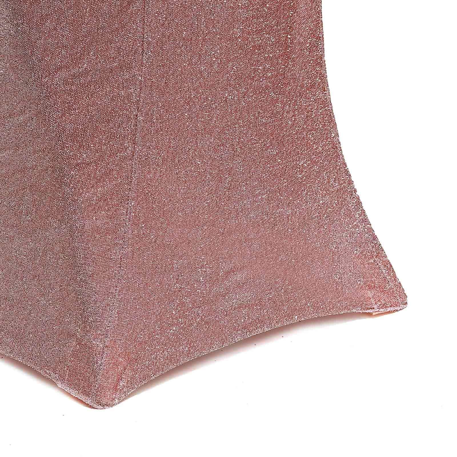 Rose Gold Metallic Spandex Glitter Cocktail Table Cover - Stretch Fit for High Tops