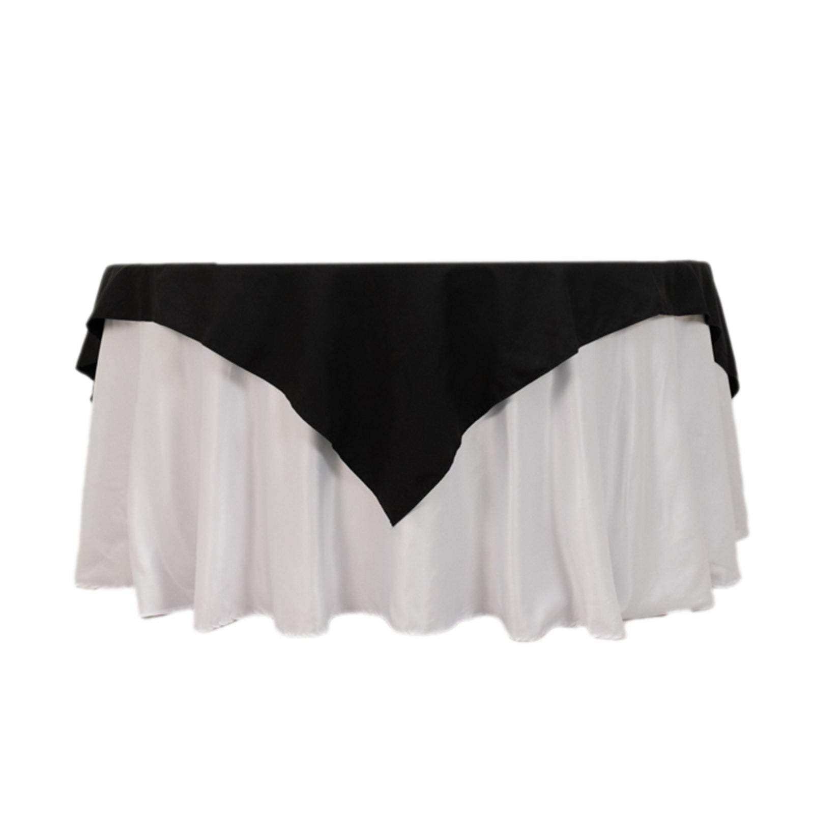 Black 70x70 Wrinkle-Resistant Cotton Blend Square Table Overlay - Ideal for Events