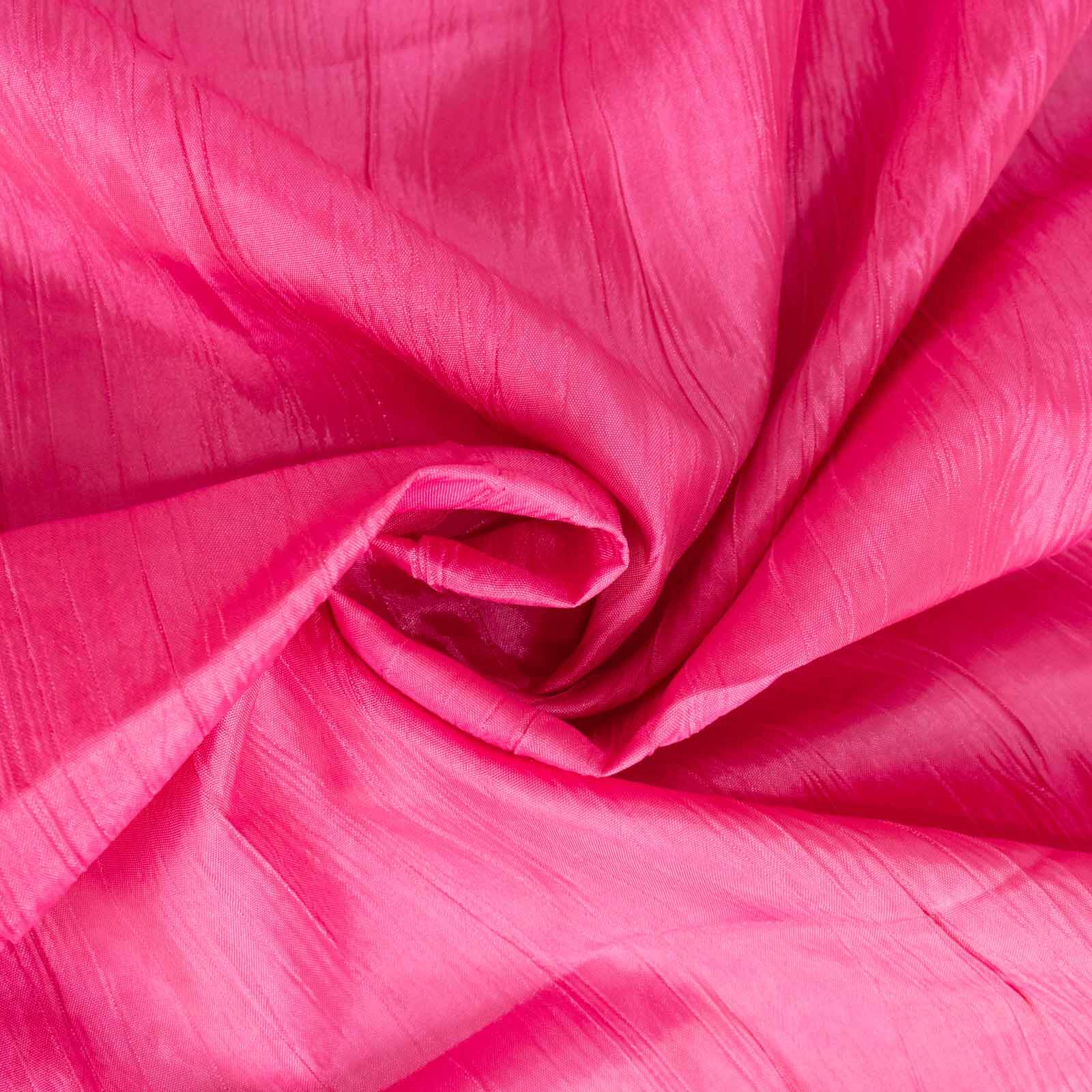 Seamless Accordion Crinkle Fuchsia Taffeta 120 Round Tablecloth