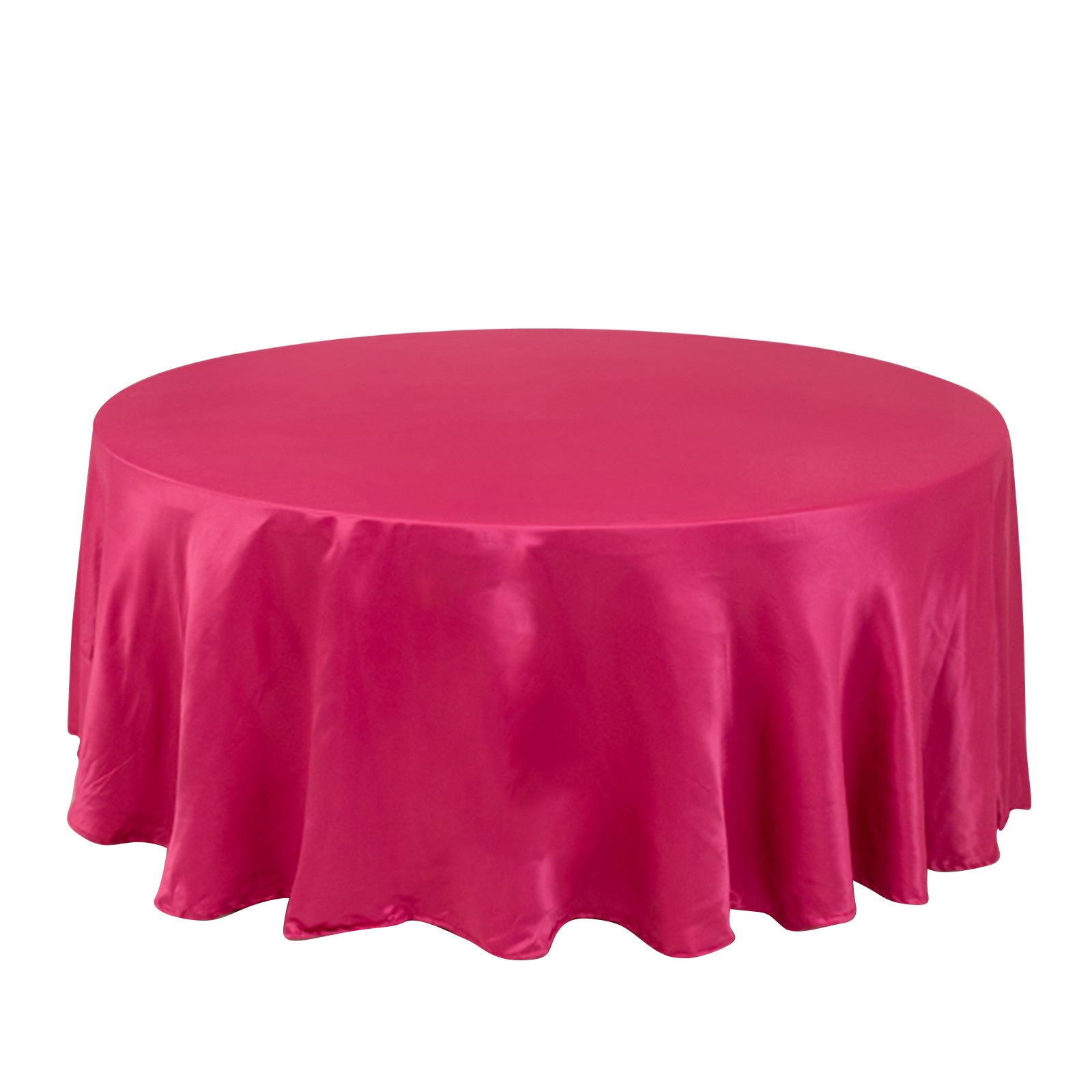 Fuchsia Lamour Satin 108-Inch Round Tablecloth - Durable, Silk-Like Cover