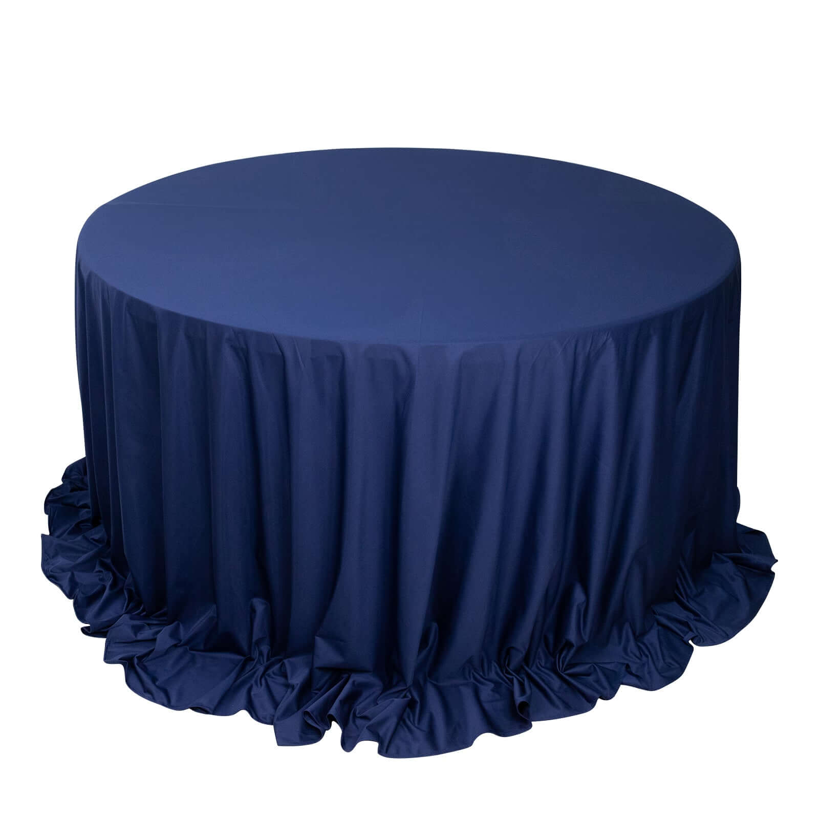 Navy Blue Wrinkle-Free & Stain-Resistant 132' Premium Scuba Round Tablecloth