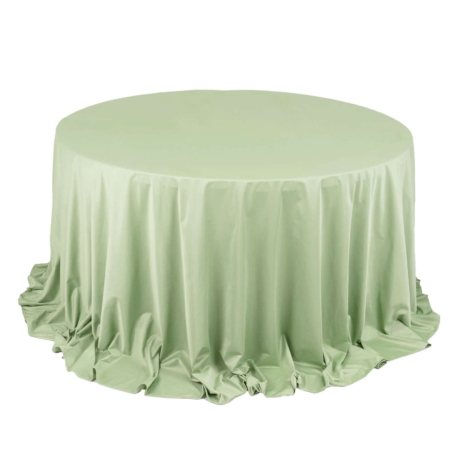 Exclusive Sage Green 132' Round Scuba Polyester Tablecloth - Wrinkle & Stain Free