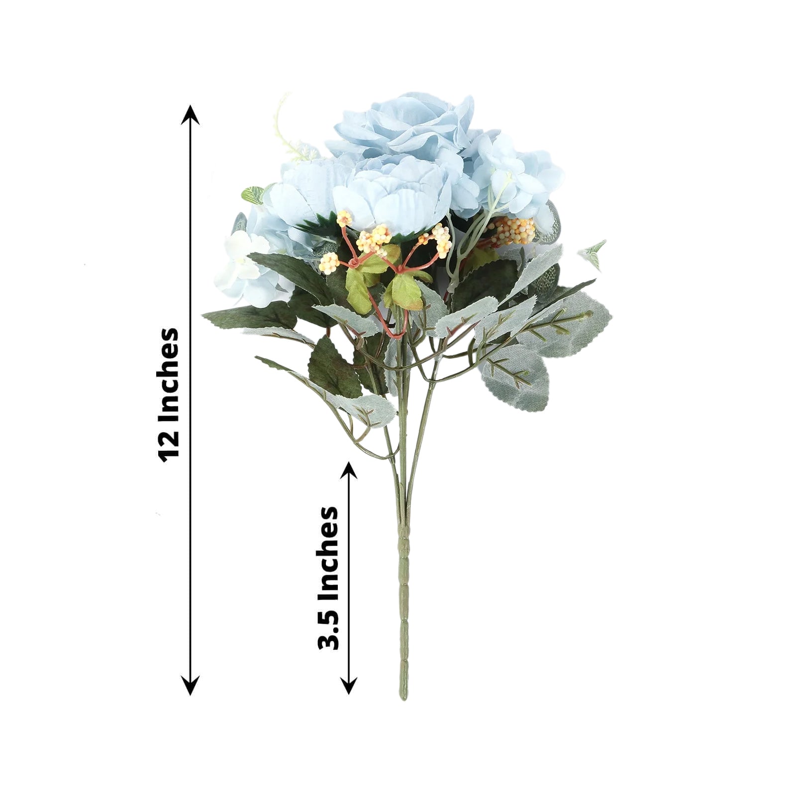 Special Offer! 2-Pack Light Blue Silk Artificial Rose & Peony Floral Arrangements for Weddings and Home Decor
