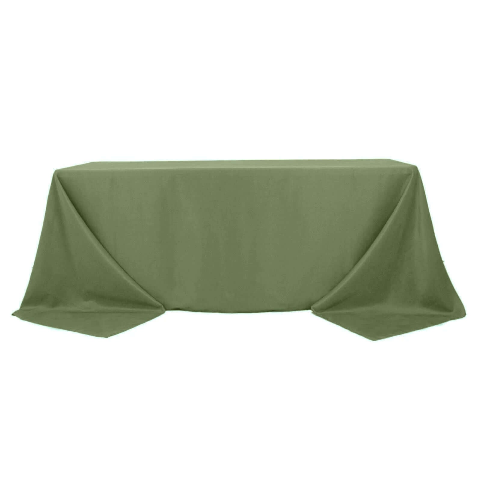 220GSM Seamless Stain-Resistant Premium Polyester Rectangle Tablecloth in Dusty Sage Green 90x132
