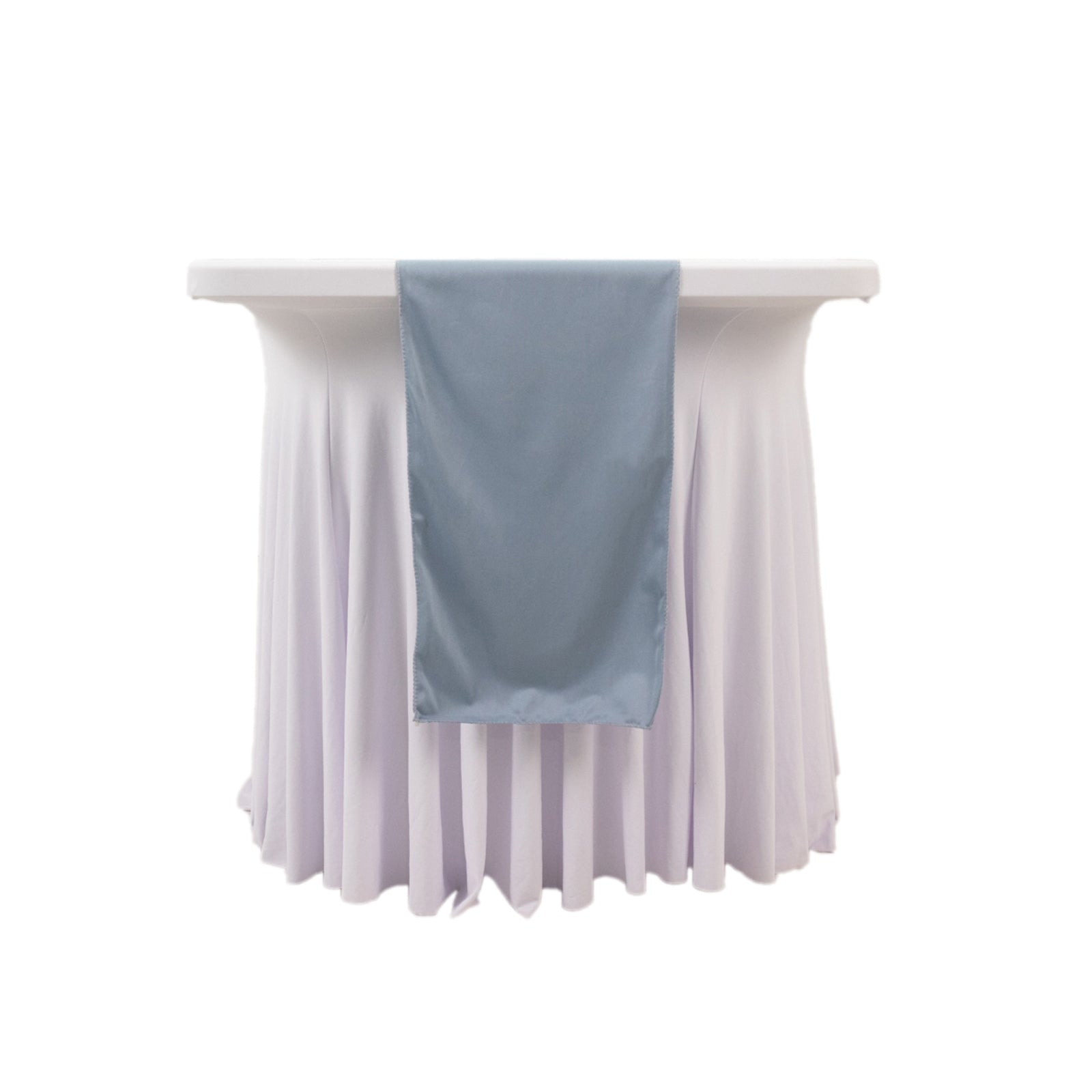 Wrinkle-Free Dusty Blue 12x108 Premium Scuba Polyester Table Runner