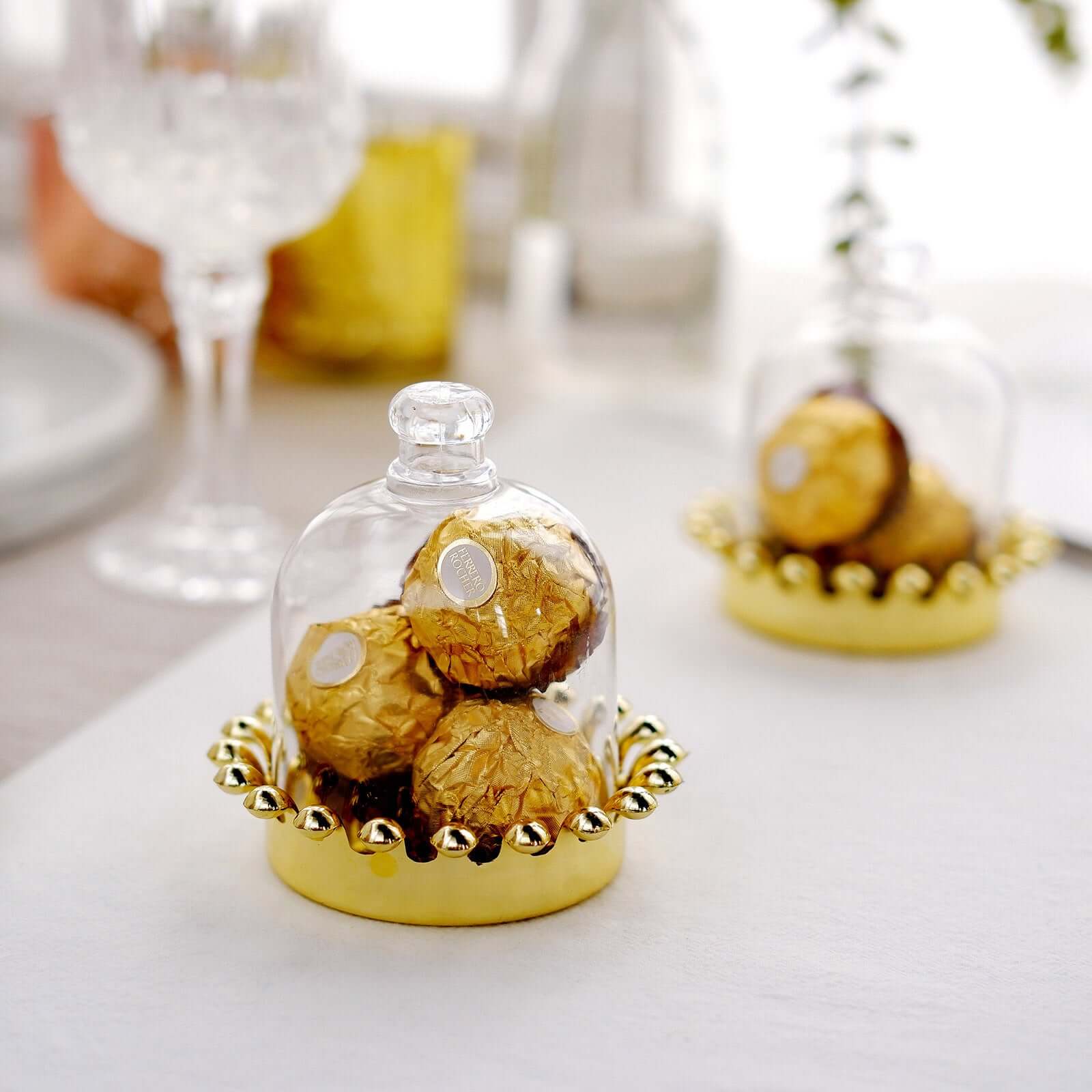 12-Pack Gold & Clear Mini Crown Plastic Treats Party Favor Boxes - Perfect for Special Events