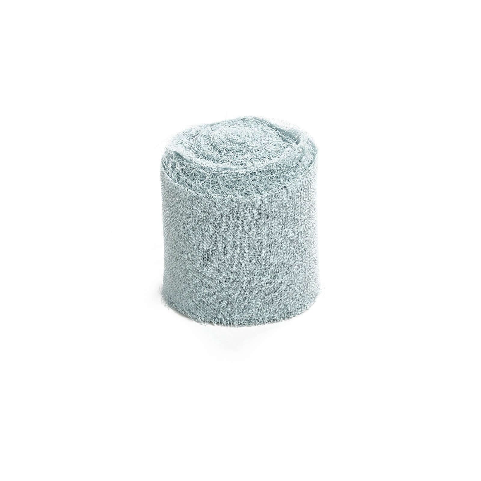 2-Pack 6-Yard Ice Blue Silk-Like Chiffon Linen Ribbon Rolls for Wedding, Gifts & Crafts
