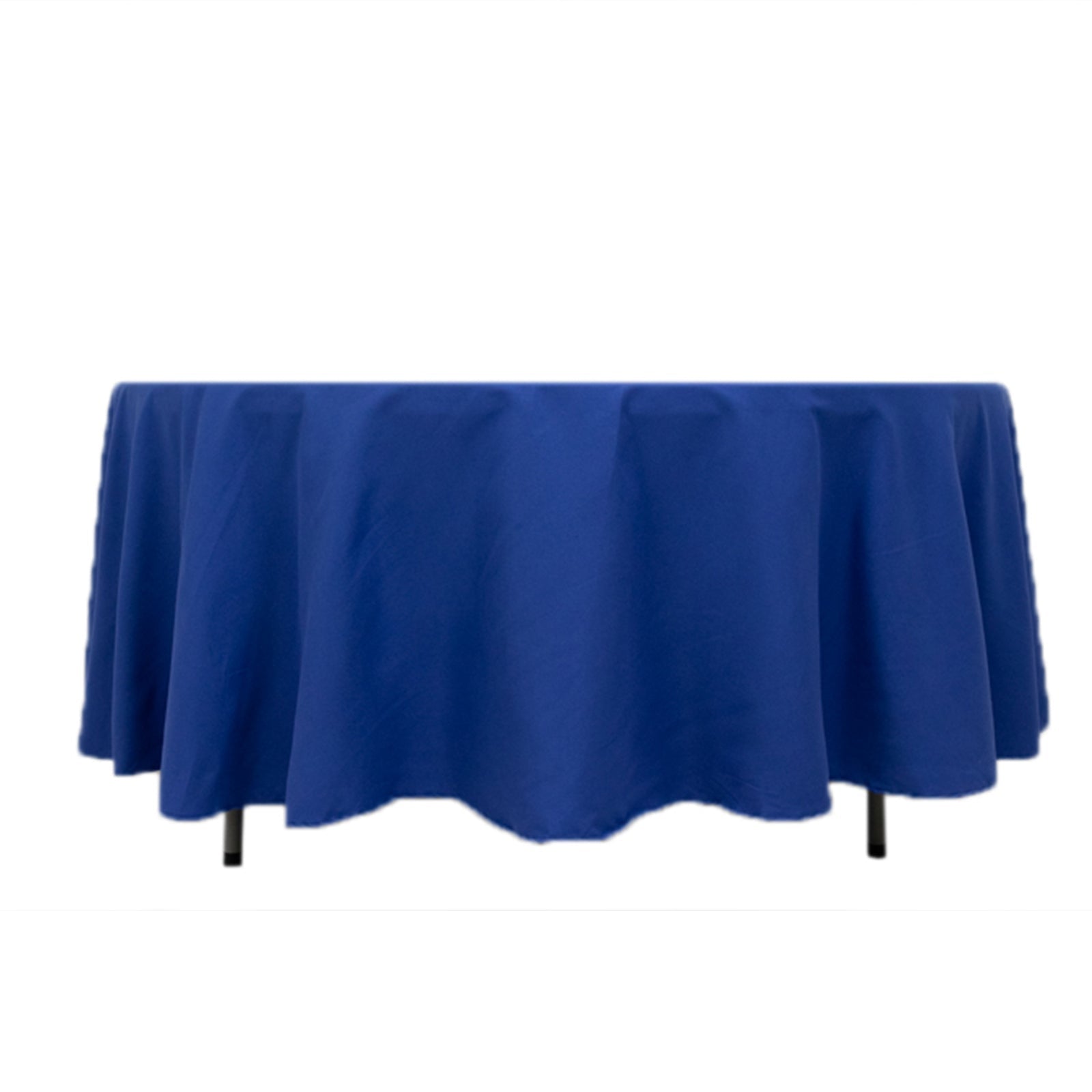 Royal Blue 108-Inch Cotton Blend Round Tablecloth with Wrinkle-Resistant Design - Ideal for Events