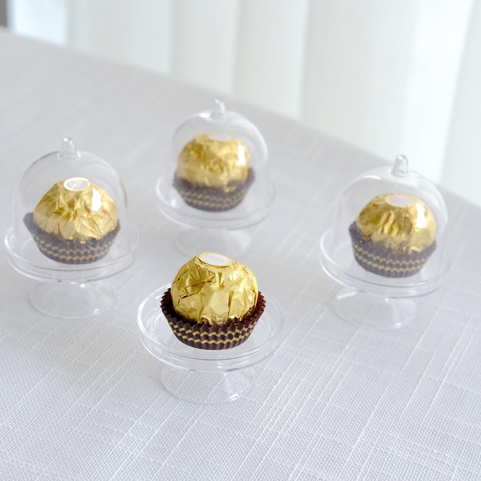 12-Pack Clear Fillable Mini Pedestal Candy Containers with Dome Lid - Ideal for Party Favors