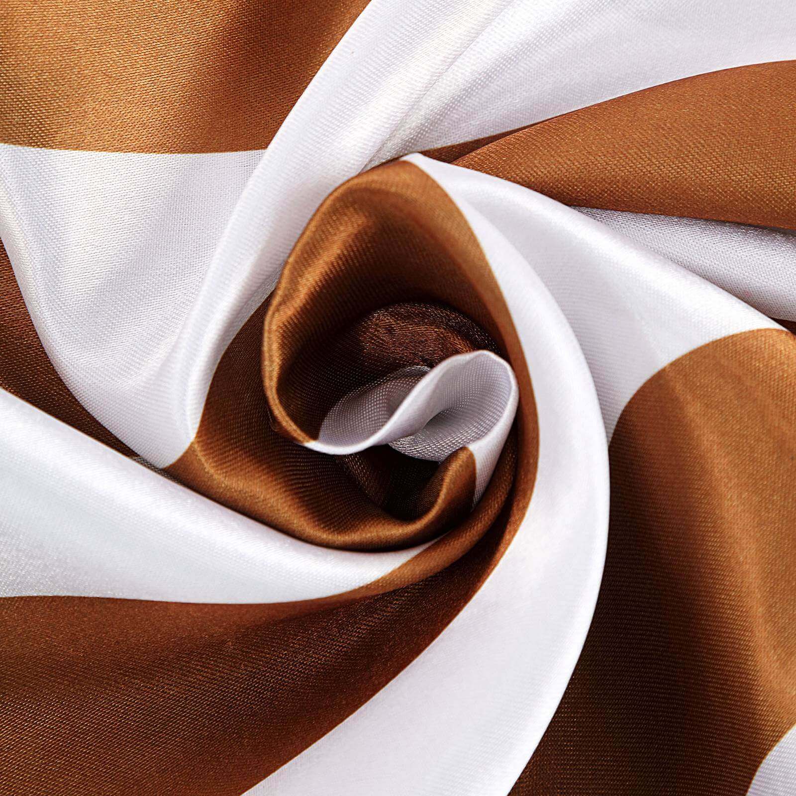 Hot Sale! 120-Inch Round Gold/White Stripe Satin Tablecloth with Seamless Smooth Finish