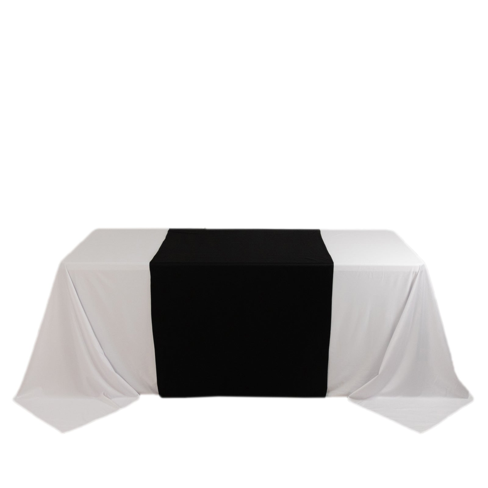 Black Durable Polyester 36x72 Table Runner for Trade Shows