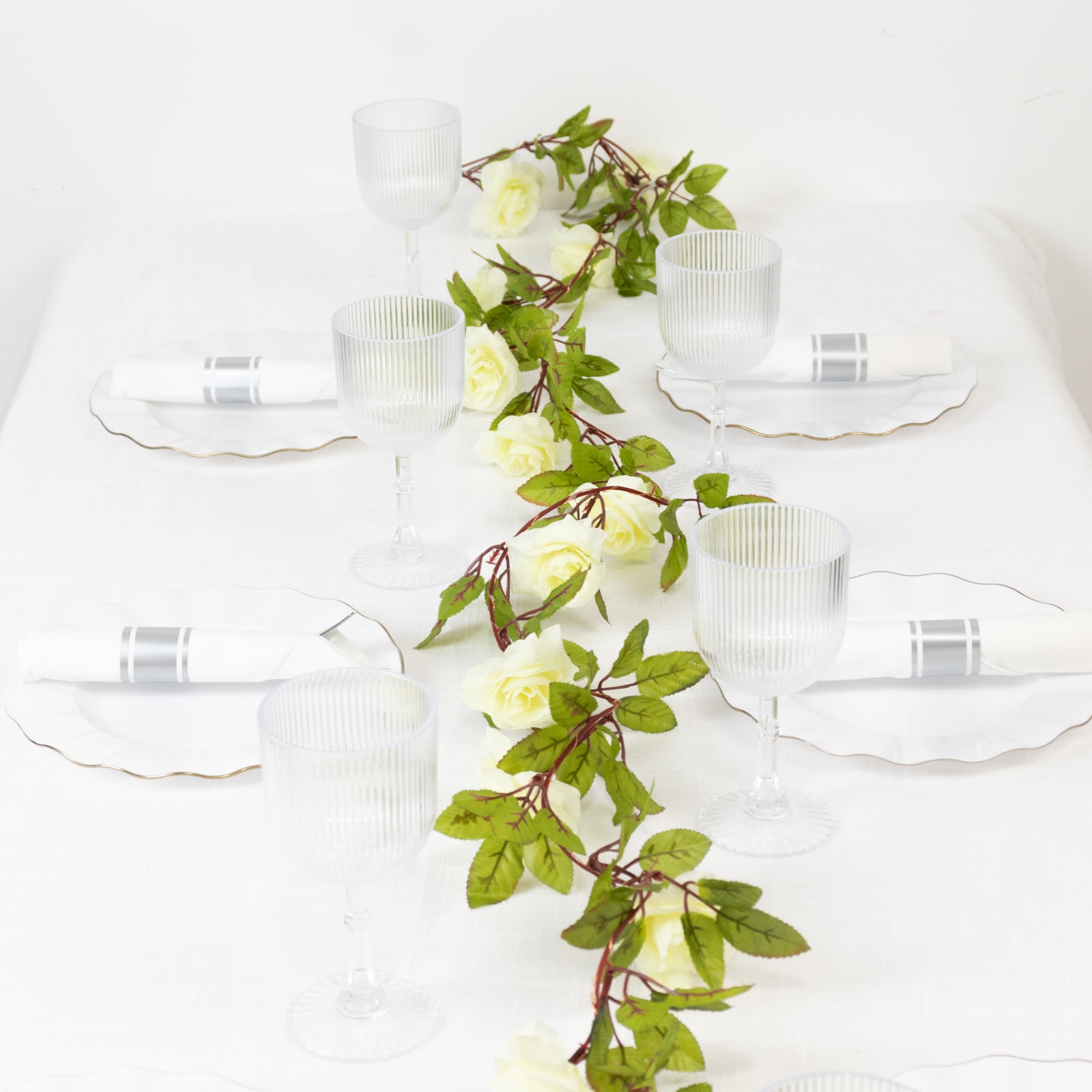 Hot Deal! 7ft 20 LED Warm White Silk Rose Flower Garland, Battery Operated