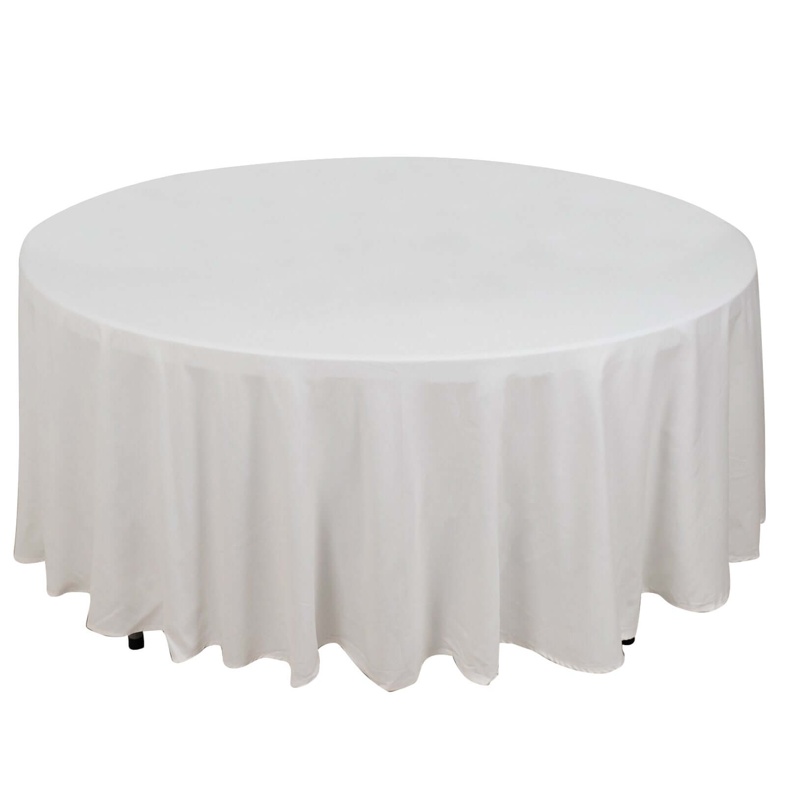 Premium 100% Cotton 108-Inch Round White Tablecloth - Soft, Breathable & Elegant for Events
