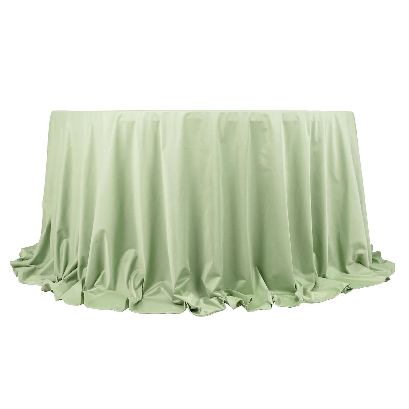 Exclusive Sage Green 132' Round Scuba Polyester Tablecloth - Wrinkle & Stain Free