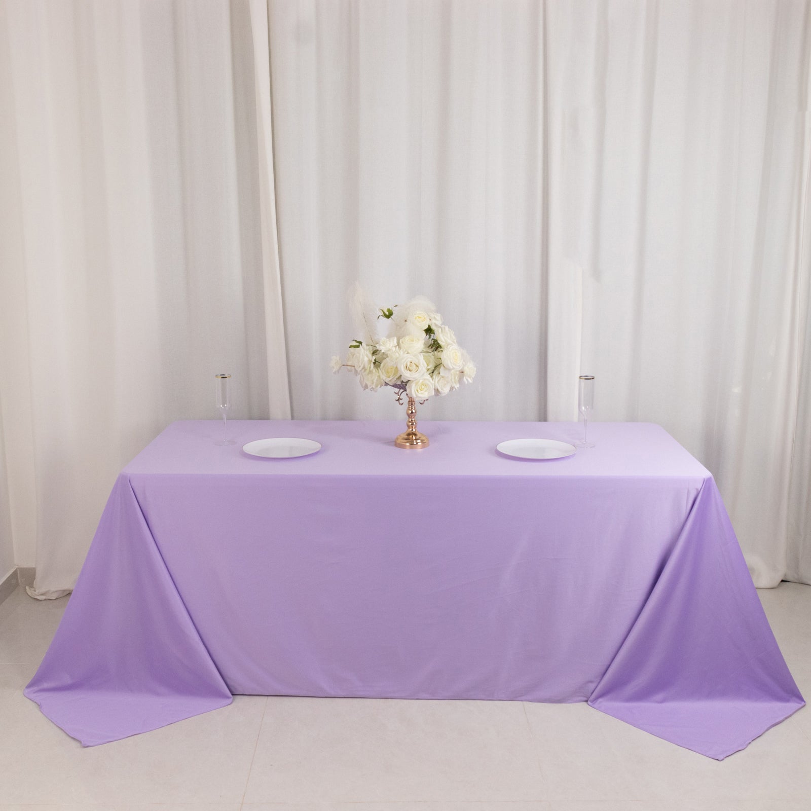Lavender Lilac Premium Scuba Wrinkle-Free & Stain-Resistant 90x132 Rectangular Tablecloth