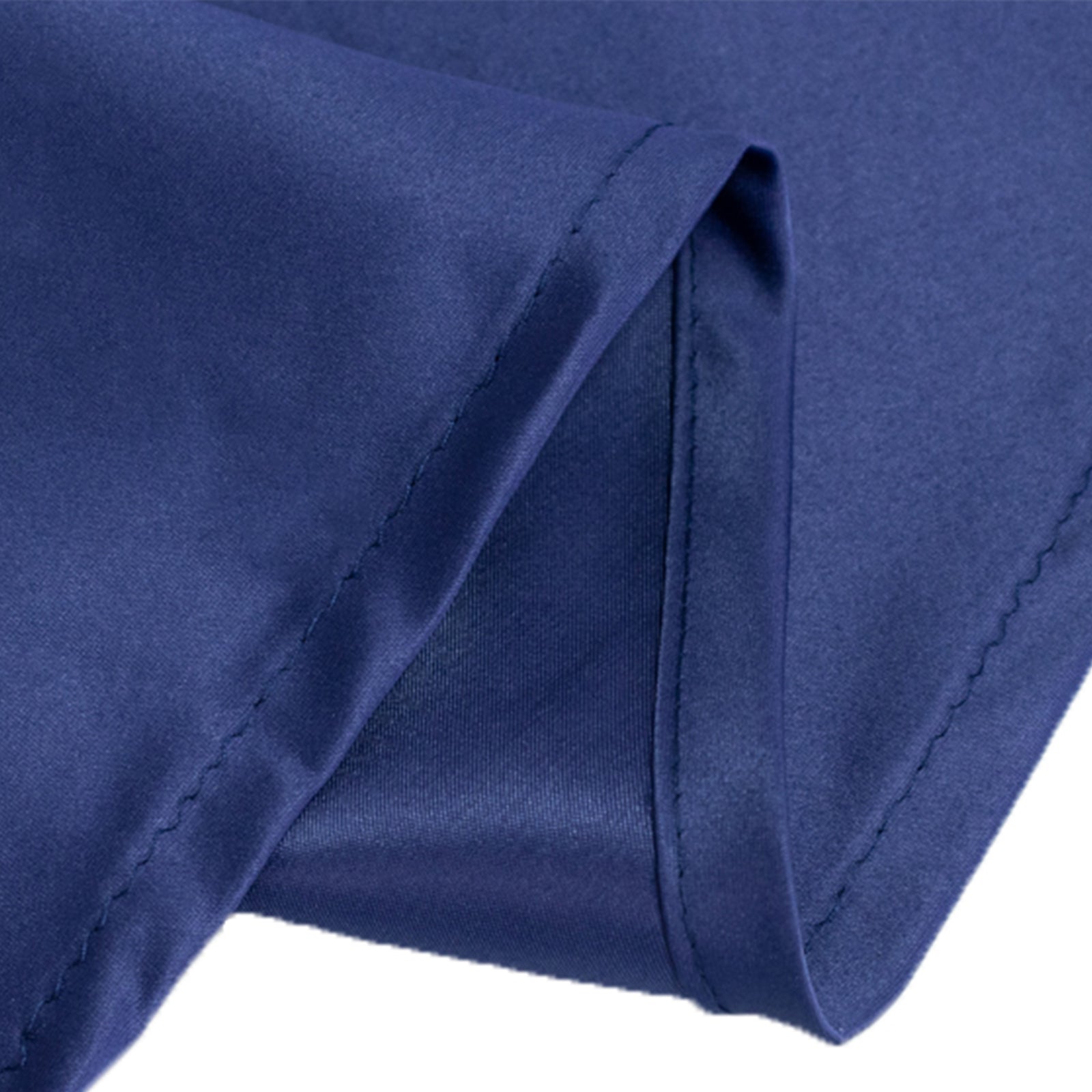 Navy Blue Lamour Satin 120" Round Tablecloth - Soft Sheen & Durable!