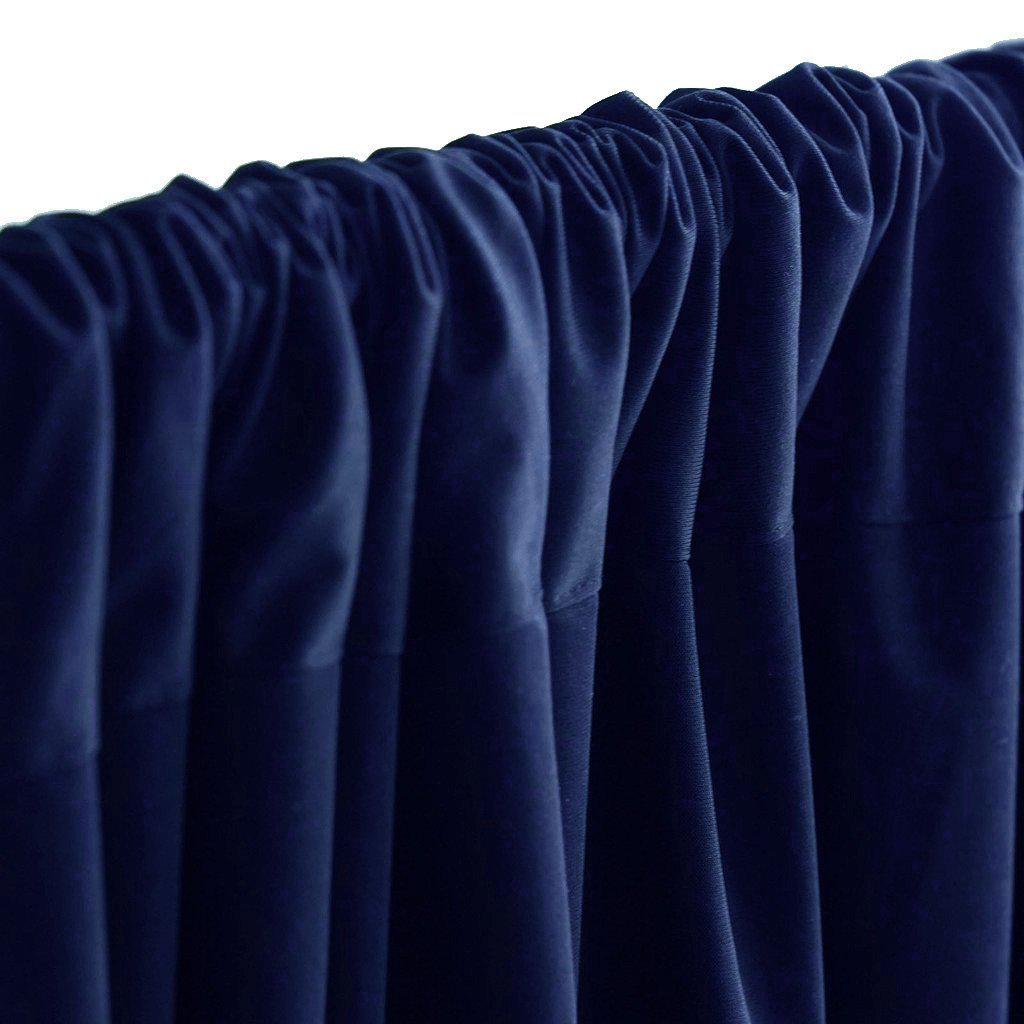 2-Pack Navy Blue Wrinkle-Free Scuba Polyester Flame-Resistant 10ftx10ft Event Curtain Drapes