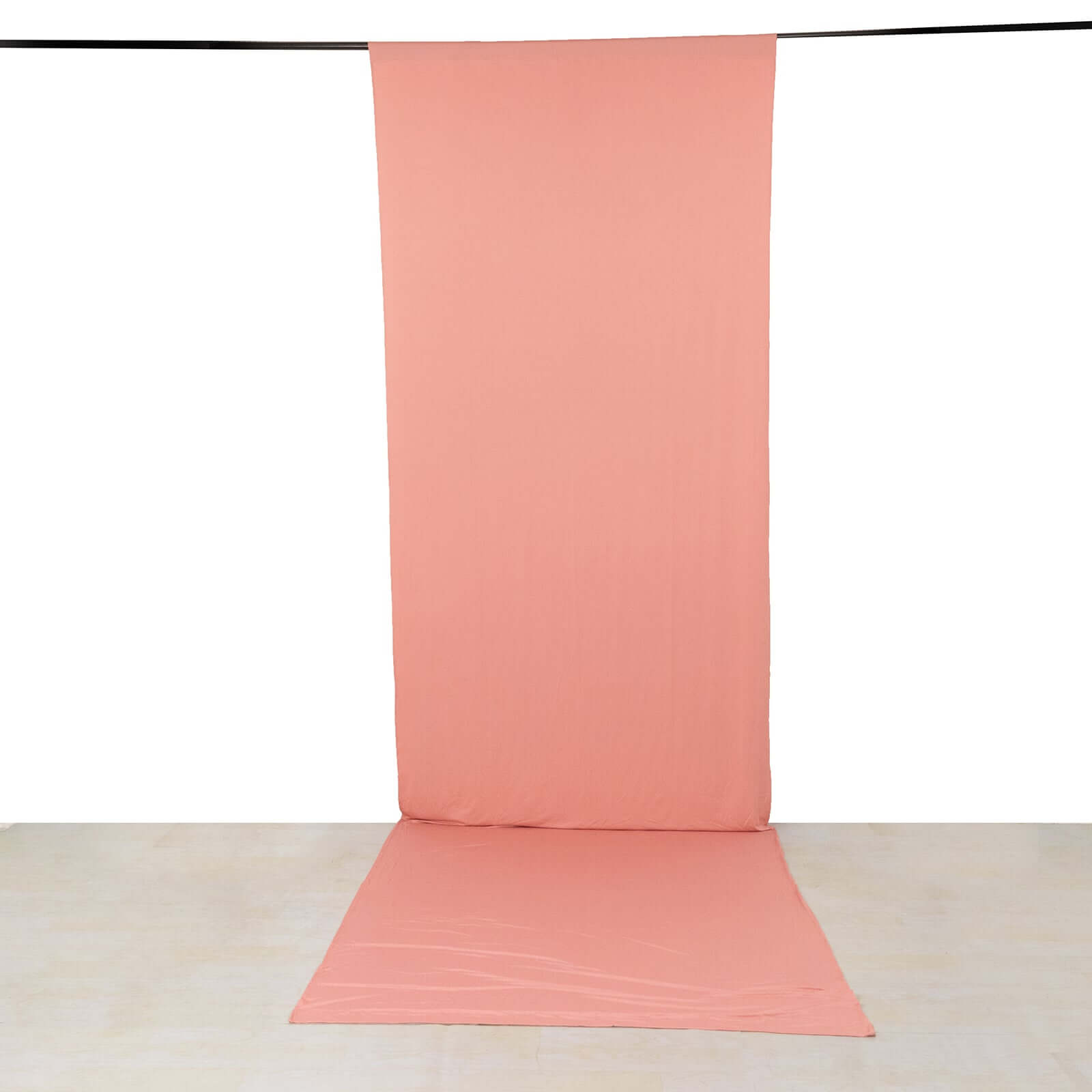 Wrinkle-Free Dusty Rose 4-Way Stretch Spandex Event Backdrop Curtain, 5ft x 16ft with Rod Pockets