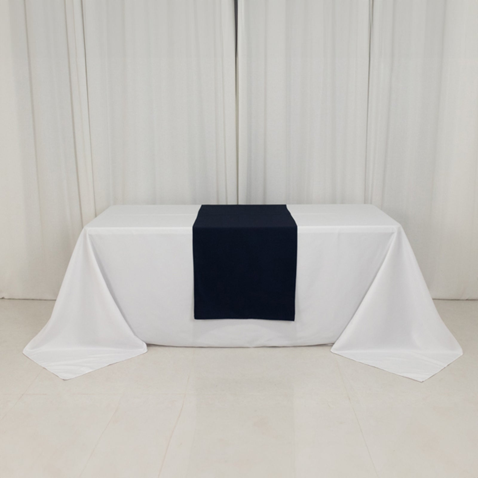 Extra Wide Navy Blue Premium Polyester 24x72 Sublimation Printable Table Runner