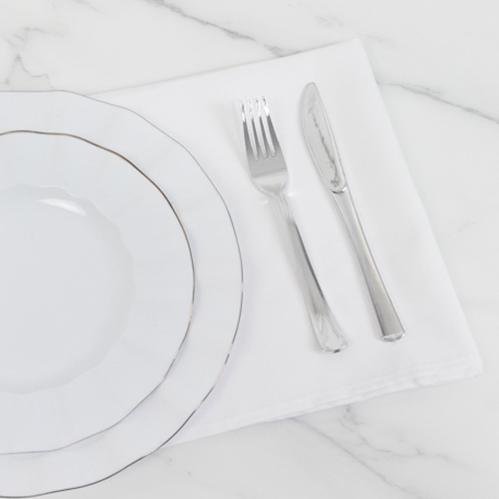 5-Piece Set of 20x20 Wrinkle-Resistant White Cotton Blend Dinner Napkins for Daily Use