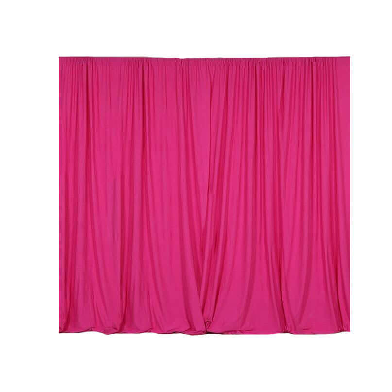 2-Pack Fuchsia 10ftx10ft Scuba Polyester Event Curtains - Durable, Flame Resistant & Wrinkle Free