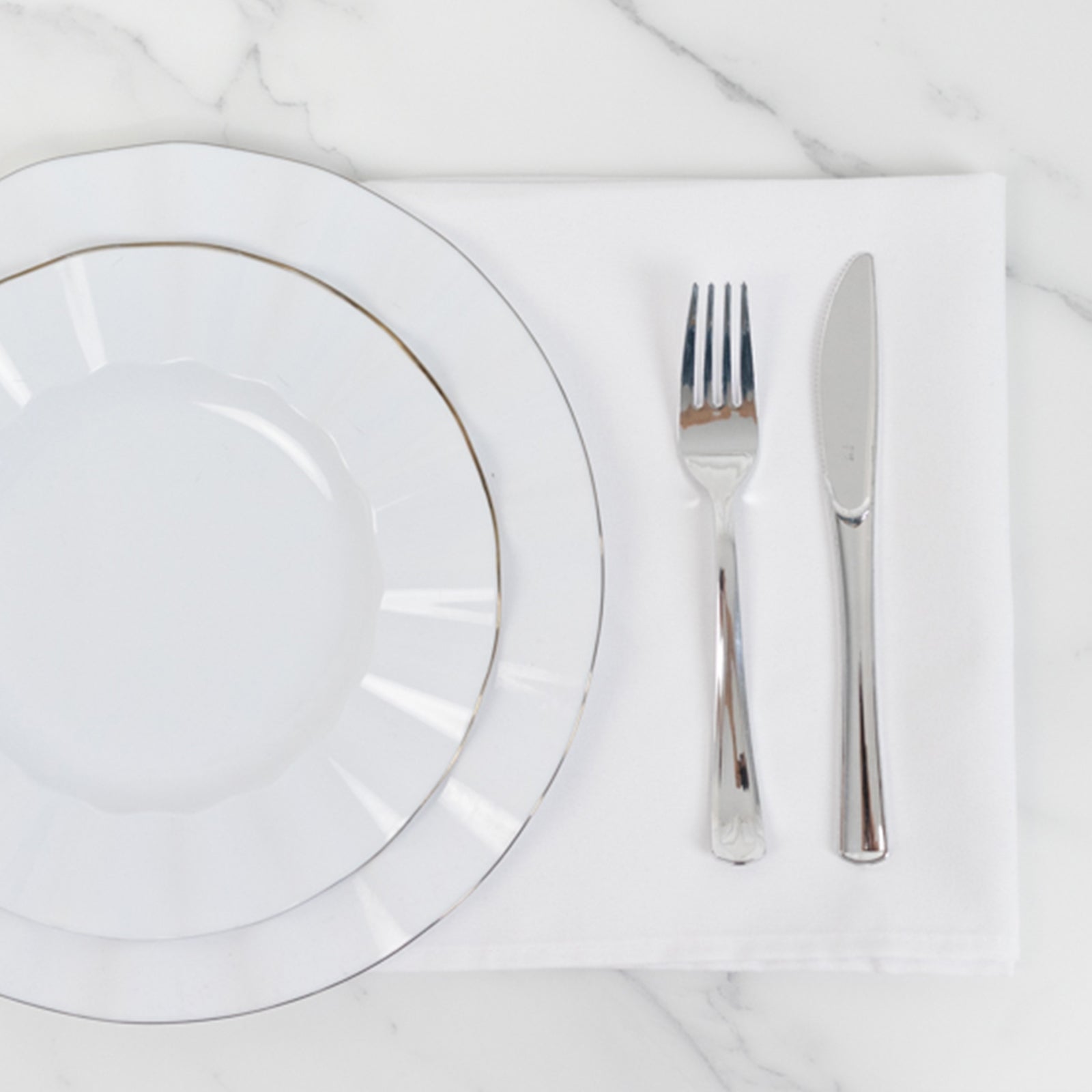 5-Piece Set of 20x20 Wrinkle-Resistant White Cotton Blend Dinner Napkins for Daily Use