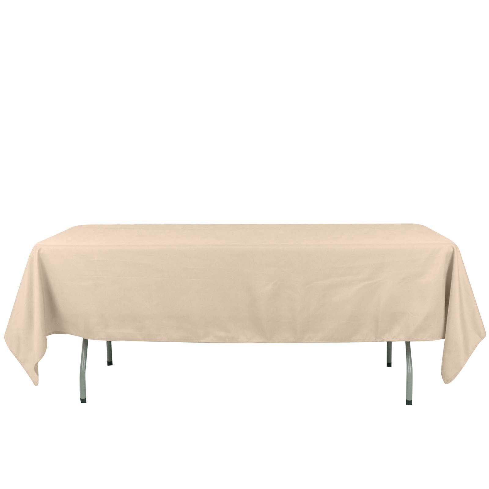 Stylish and Durable Nude Polyester 60x102 Rectangle Tablecloth - Perfect for Events