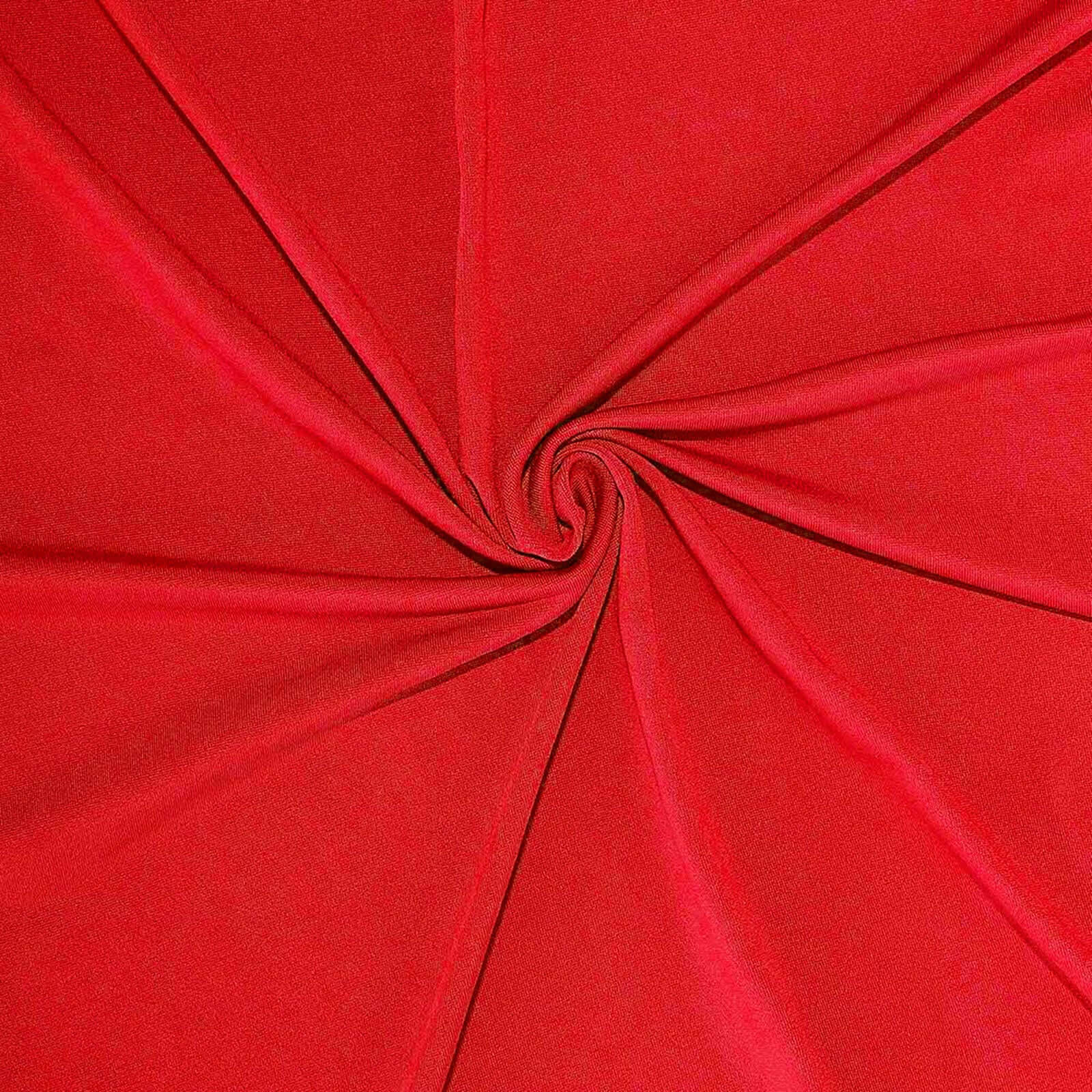Red 6ft Stretch Spandex Rectangle Tablecloth - Durable & Form-Fitting