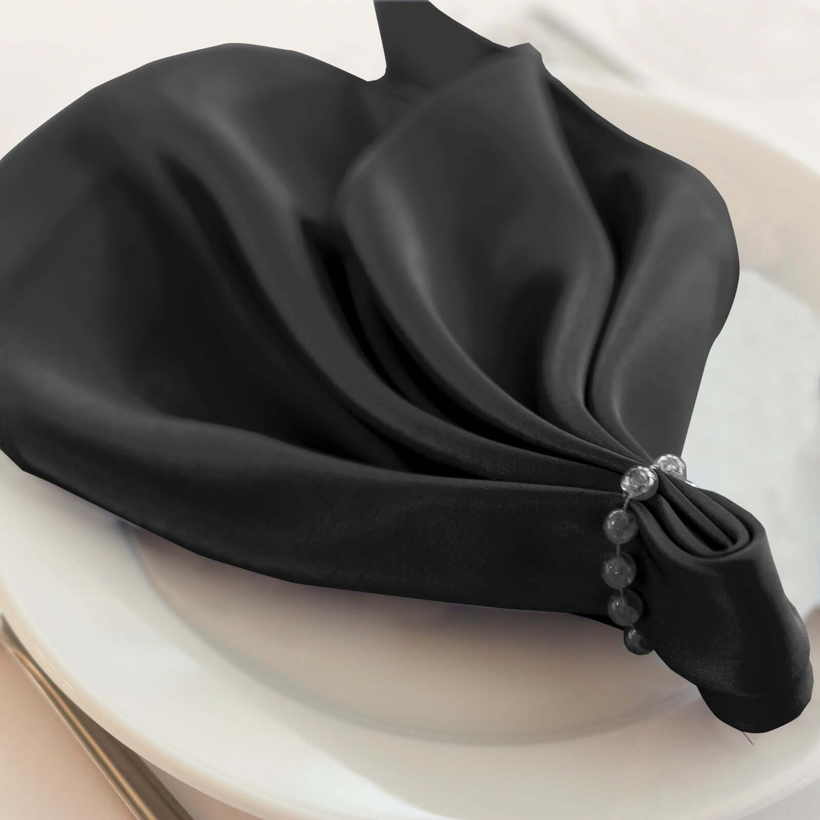 5-Pack Premium Black 20x20 Scuba Dinner Napkins - Durable, Reusable & Stain-Free