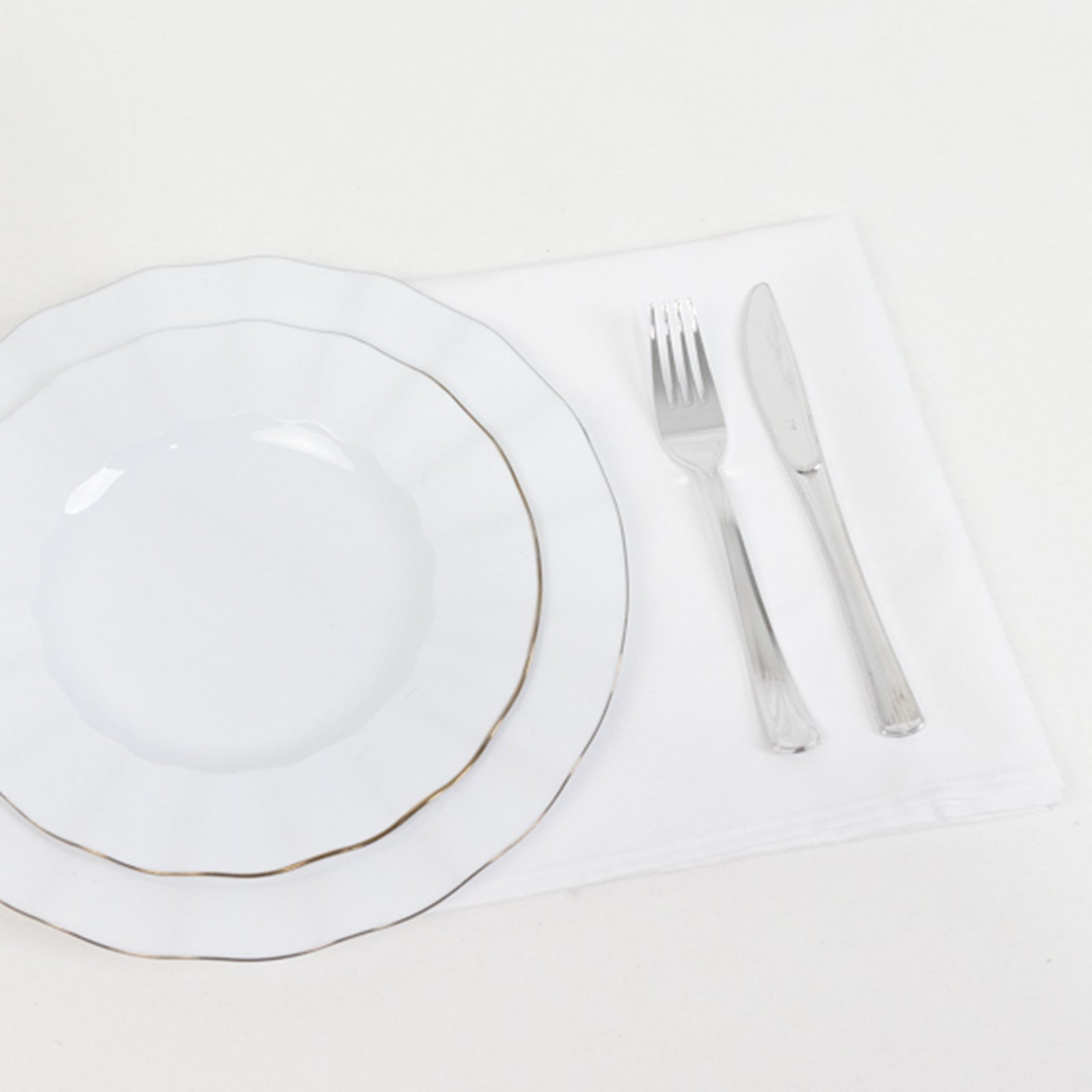 5-Piece Set of 20x20 Wrinkle-Resistant White Cotton Blend Dinner Napkins for Daily Use
