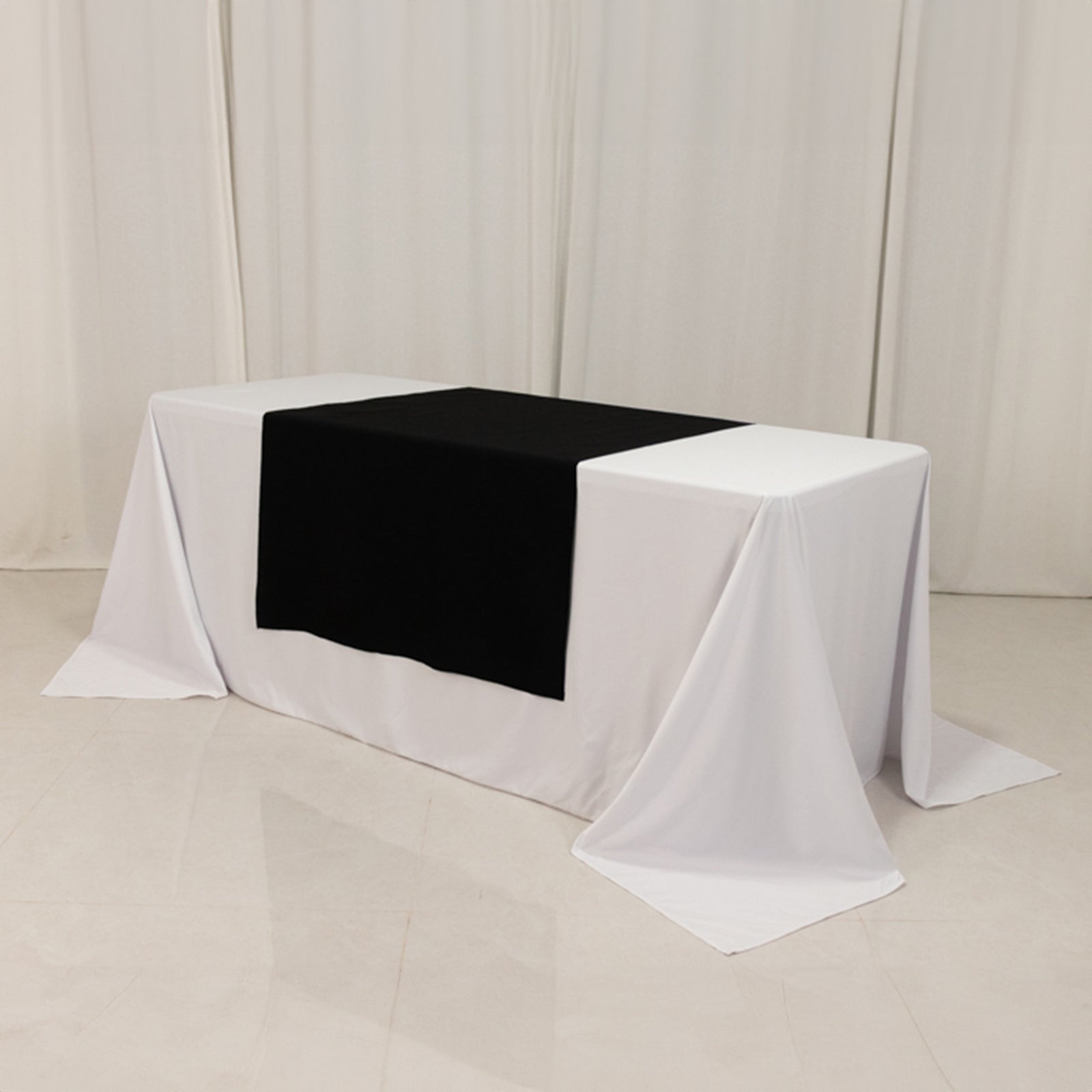 Hot! Extra Wide Sublimation Printable Black Premium Polyester 36x72 Table Runner