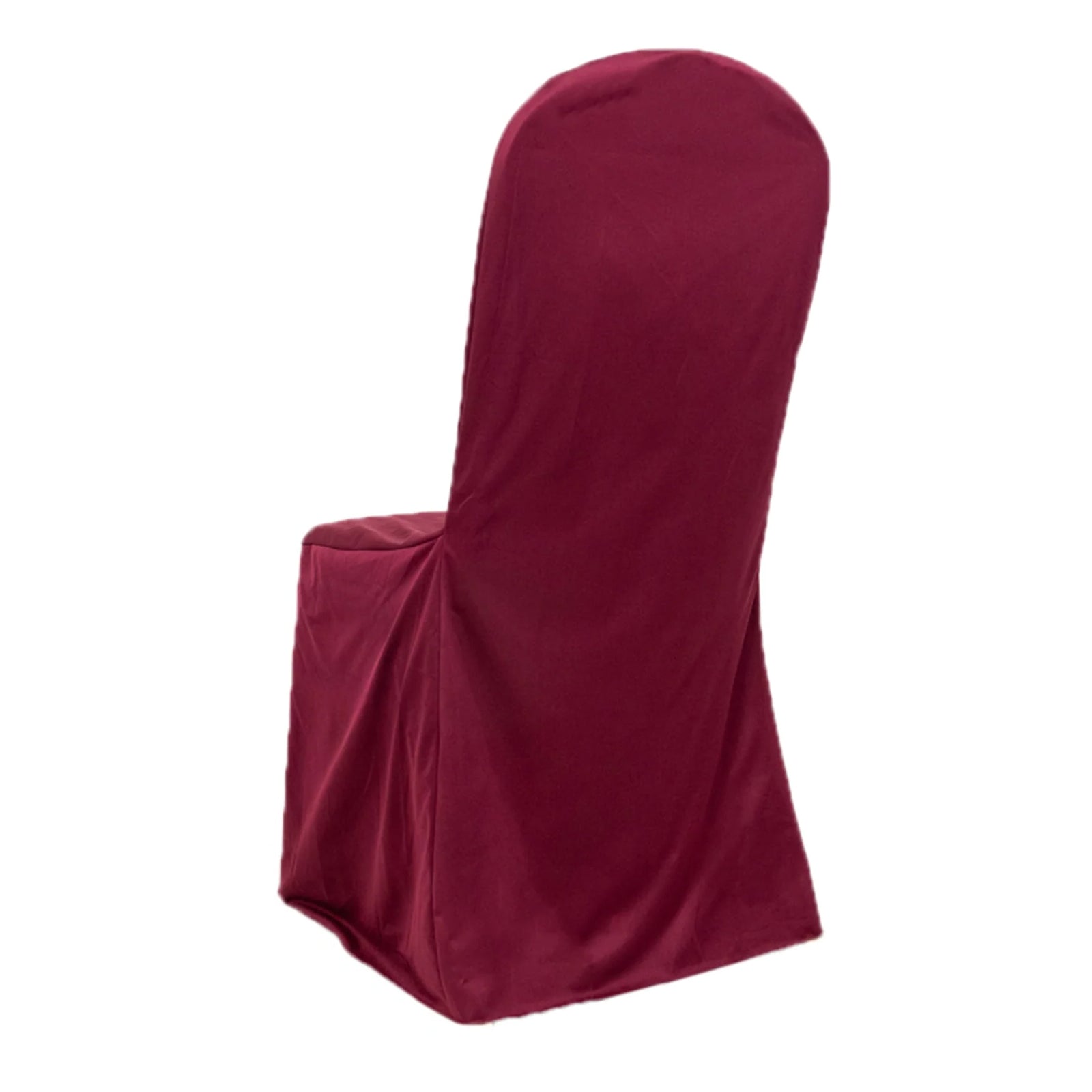 Hot! Burgundy Scuba Stretch Slim - Fit Chair Cover for Banquets, Wrinkle - Free & Durable