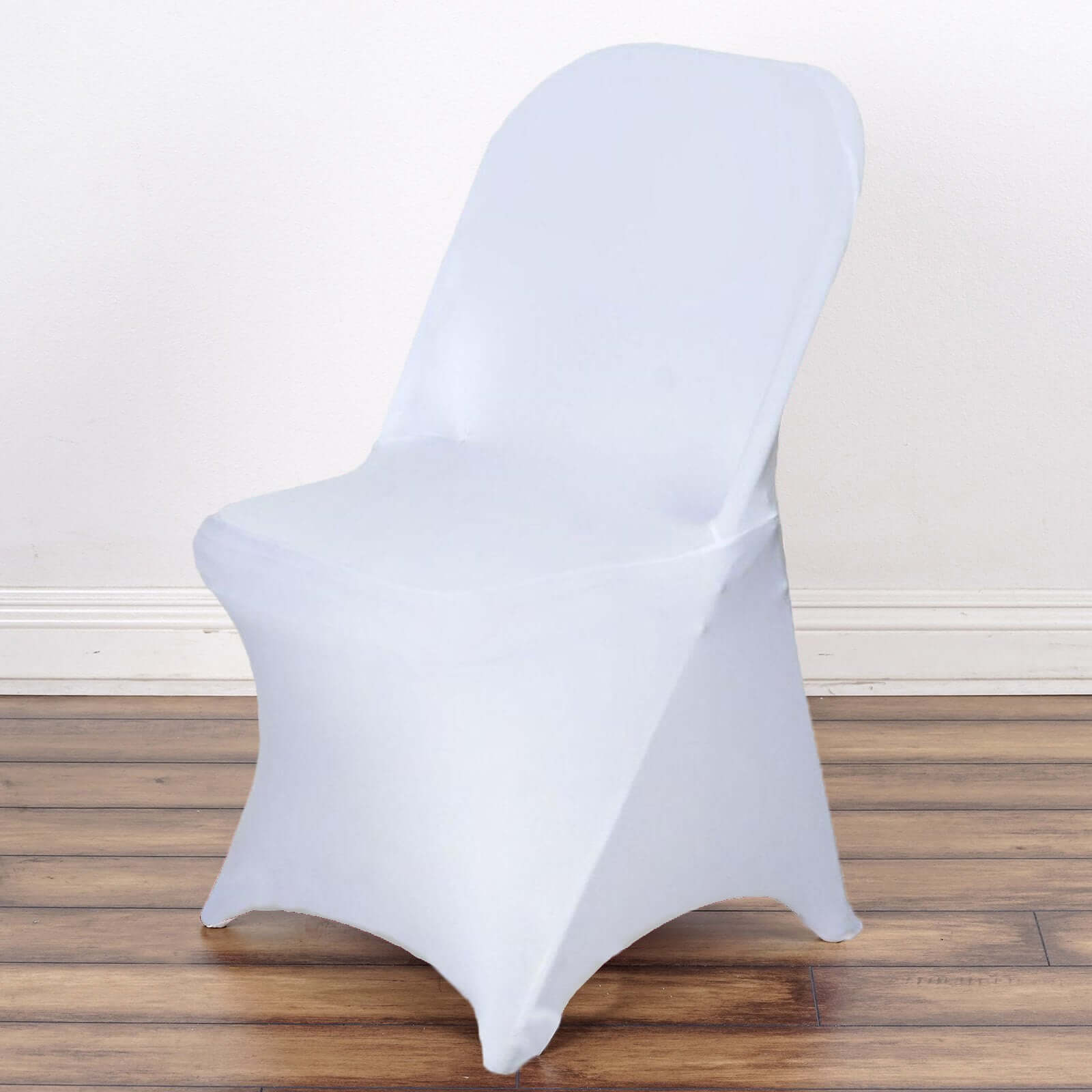Reusable & Wrinkle-Resistant 160GSM White Spandex Stretch Chair Covers for Folding Chairs - Get a Polished Look