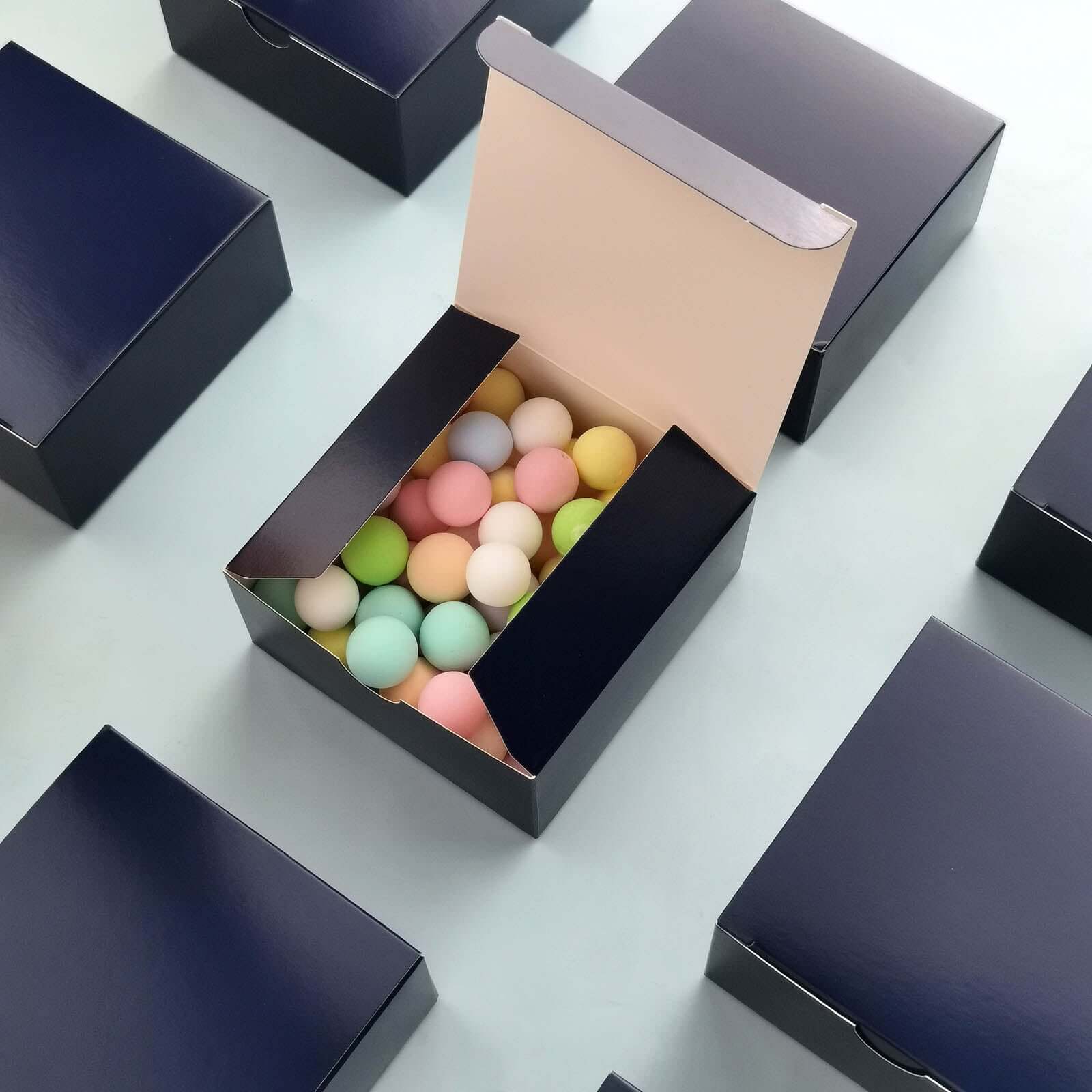 100-Pack Navy Blue Cardstock 4x4x2 Party Favor Gift Boxes for DIY - Great Value!