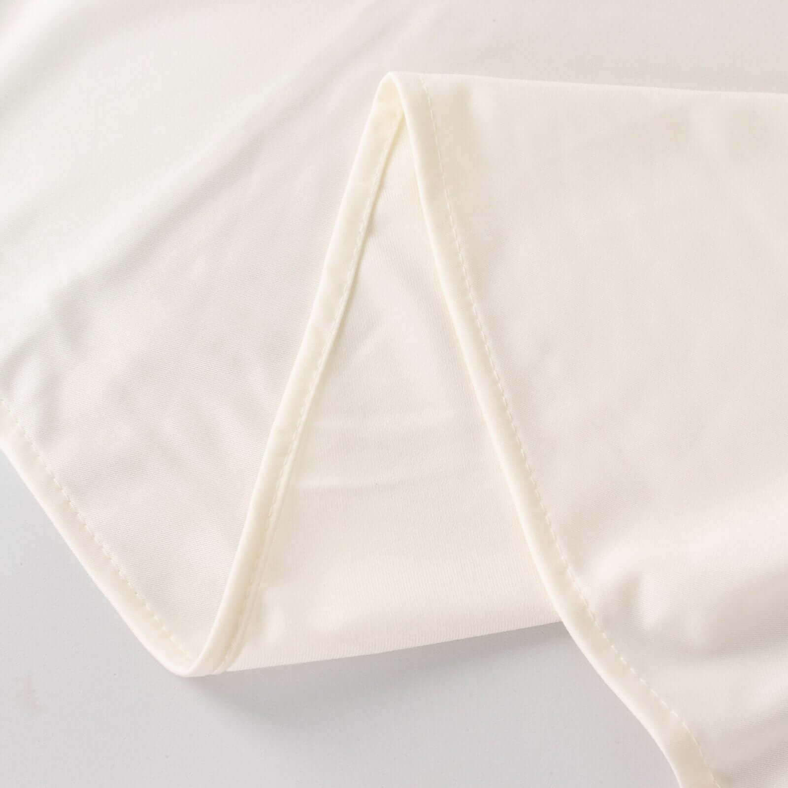 Ivory 120-Inch Premium Scuba Round Tablecloth - Stain & Wrinkle Resistant
