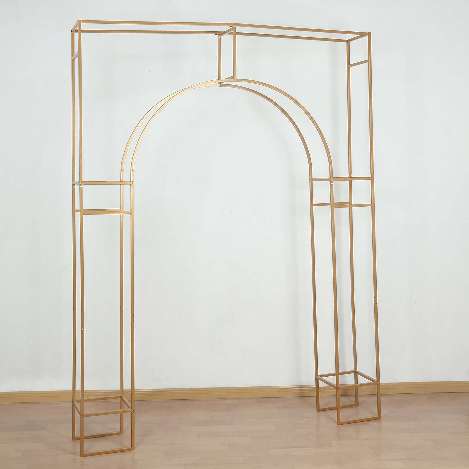 8ft Heavy Duty Gold Metal Wedding Arch in Arc de Triomphe Style - Perfect for Events