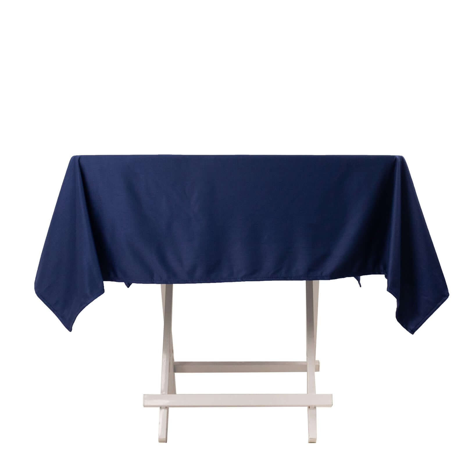 Hot Deal! Navy Blue Premium Scuba 54x54 Square Tablecloth - Wrinkle & Stain Resistant