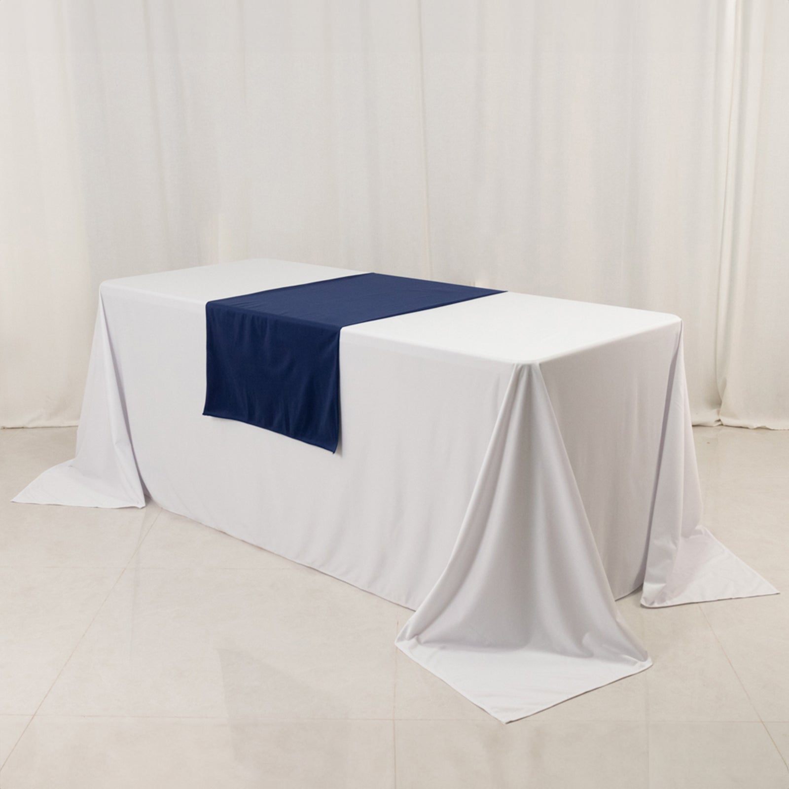 Navy Blue Durable Polyester 24x72 Table Runner for Trade Shows