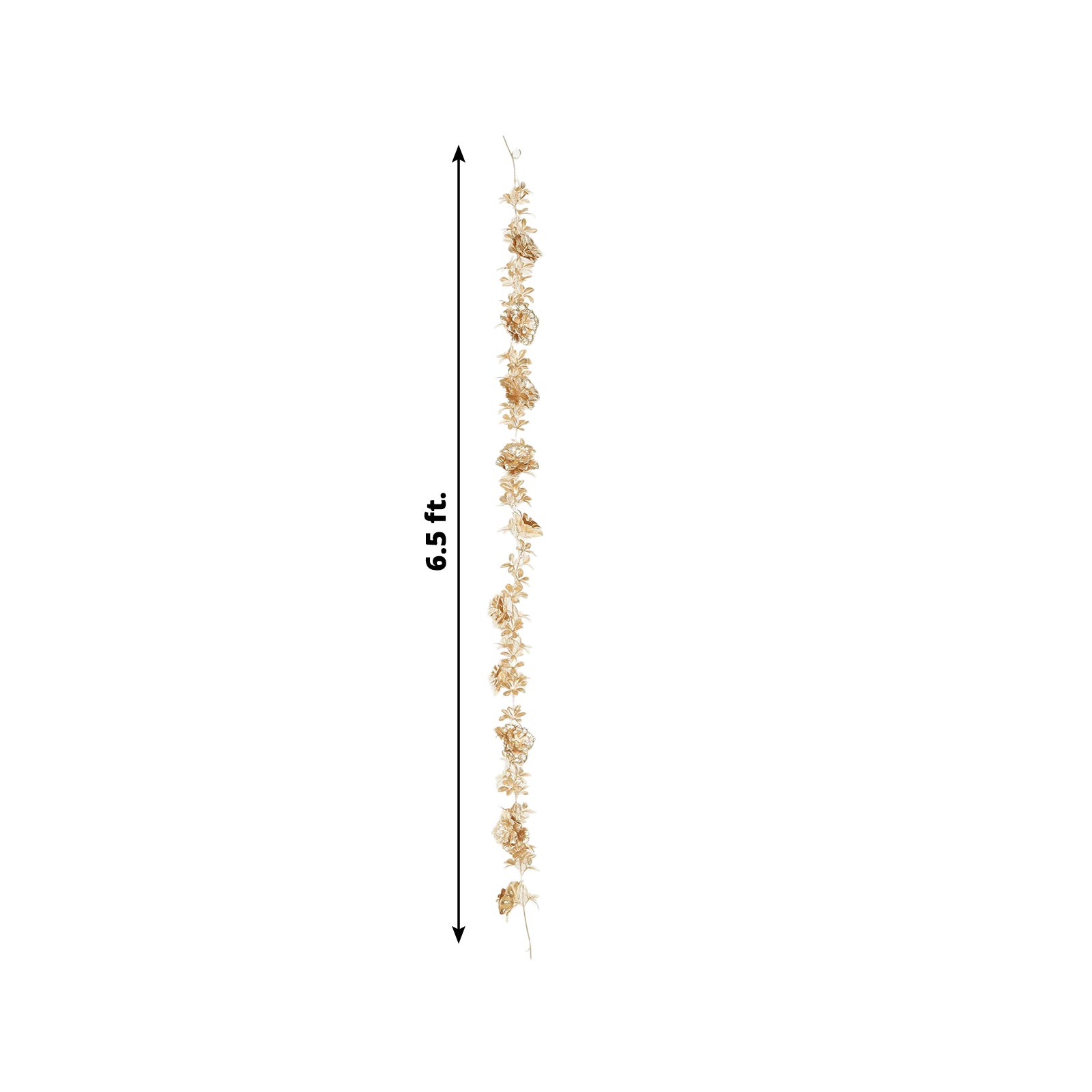 6.5ft Metallic Gold Artificial Magnolia & Jasmine Garland - Perfect for Table, Arch & Backdrop Decor
