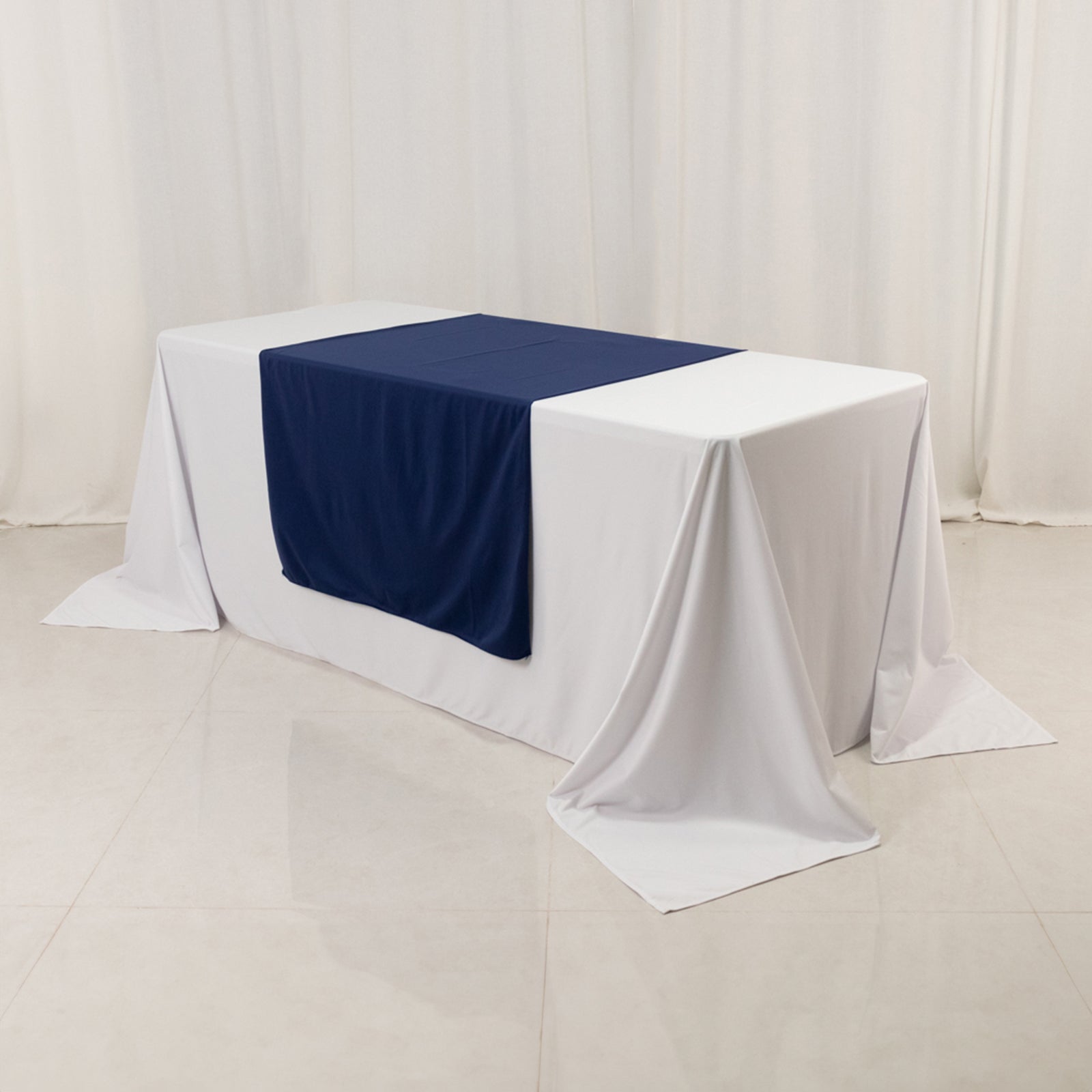 Navy Blue Extra Wide Premium Polyester 36x72 Table Runner - Ideal for Sublimation Printing