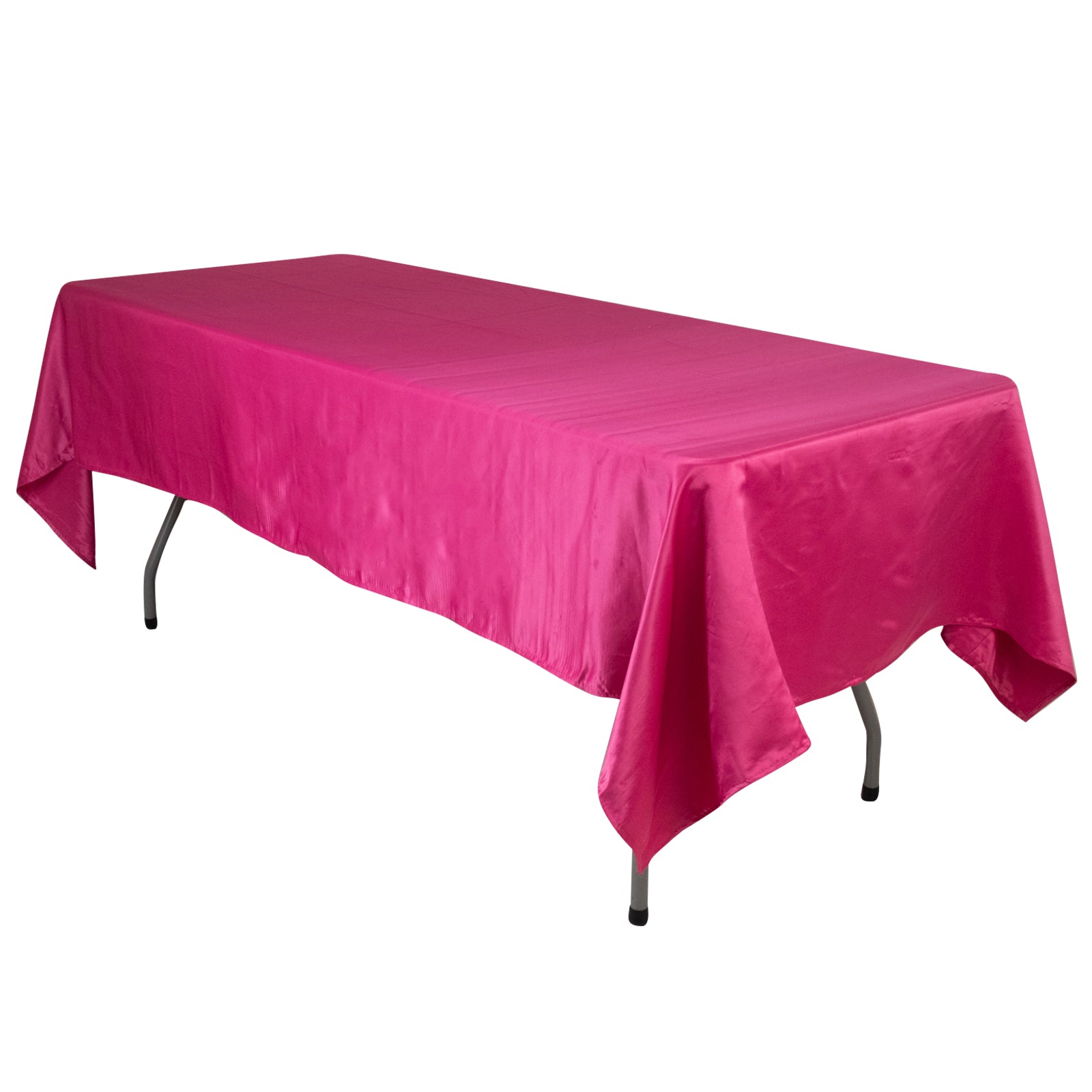 Exclusive Fuchsia Lamour Satin Rectangle Tablecloth - 60x102, Durable & Silky Soft