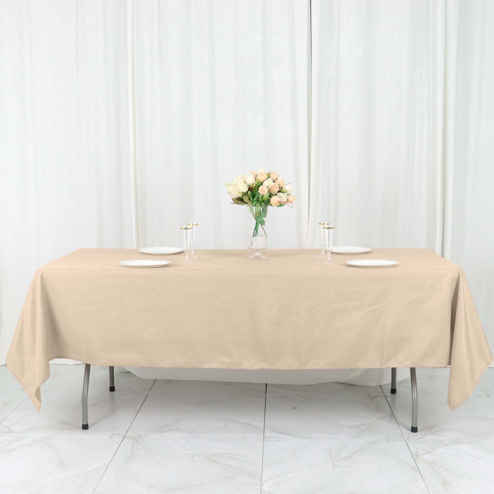 Stylish and Durable Nude Polyester 60x102 Rectangle Tablecloth - Perfect for Events