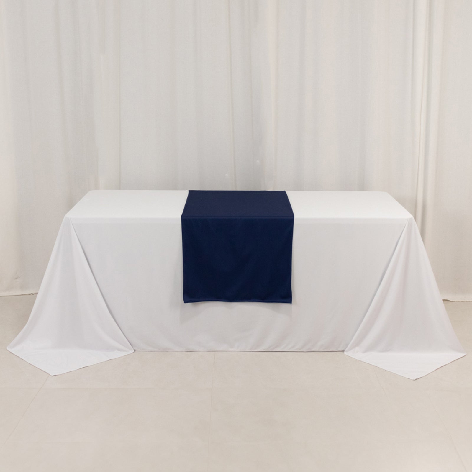 Navy Blue Durable Polyester 24x72 Table Runner for Trade Shows