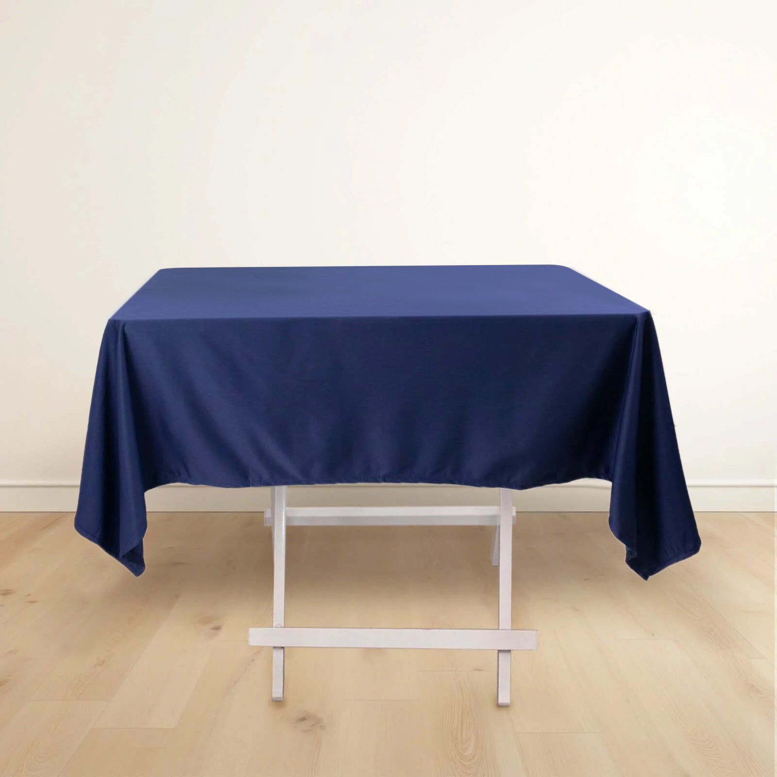 Hot Deal! Navy Blue Premium Scuba 54x54 Square Tablecloth - Wrinkle & Stain Resistant